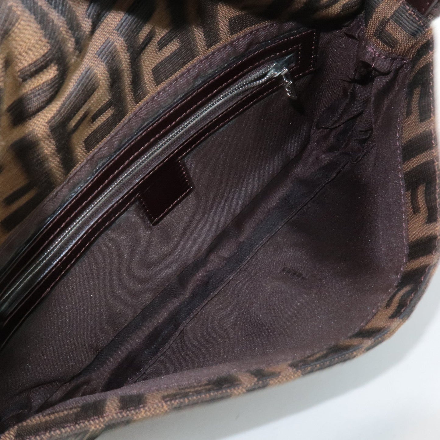 FENDI Zucca Mamma Baguette Canvas Shoulder Bag 26424 Brown Black  d