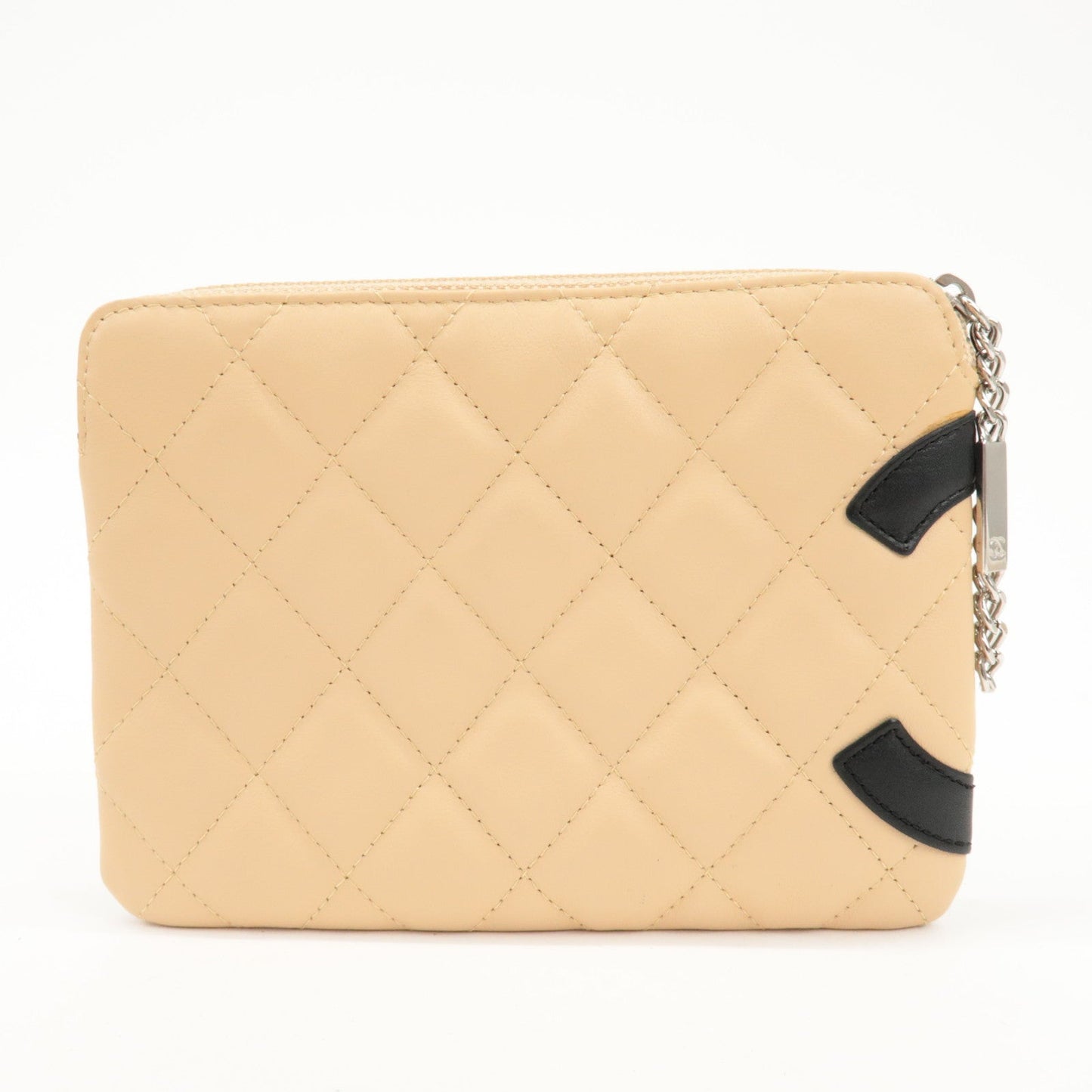 CHANEL COCO Mark Cambon Line Leather Pouch Beige  d