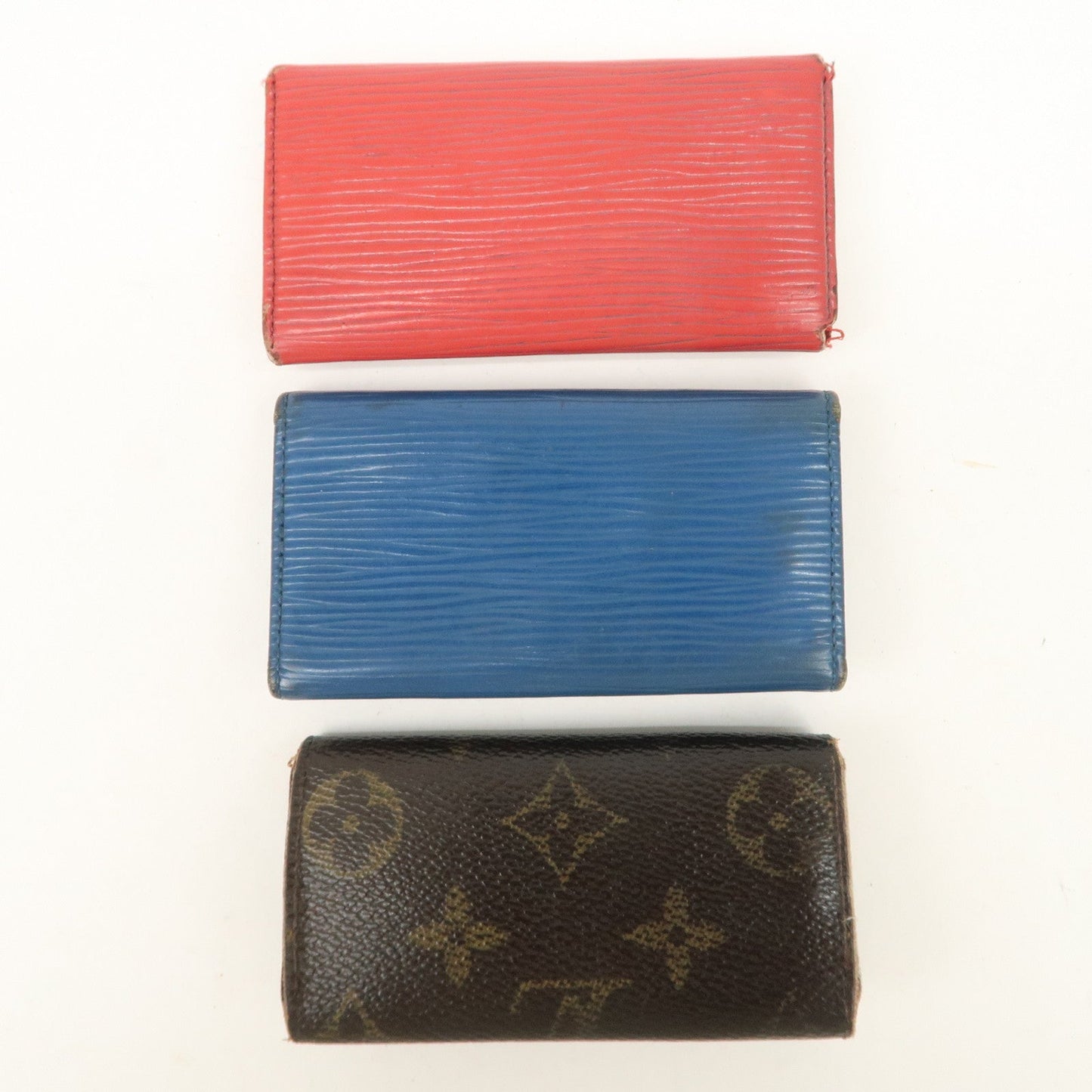 Louis Vuitton Monogram Epi Set of 3 Multicles 4 Key Case Blue Red  d