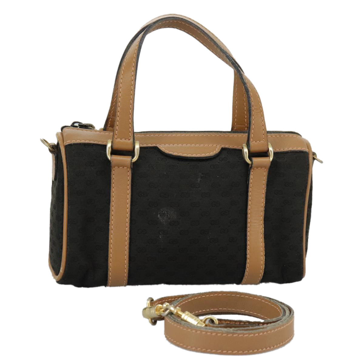 Gucci Micro Small Gg Canvas Black Canvas Handbag