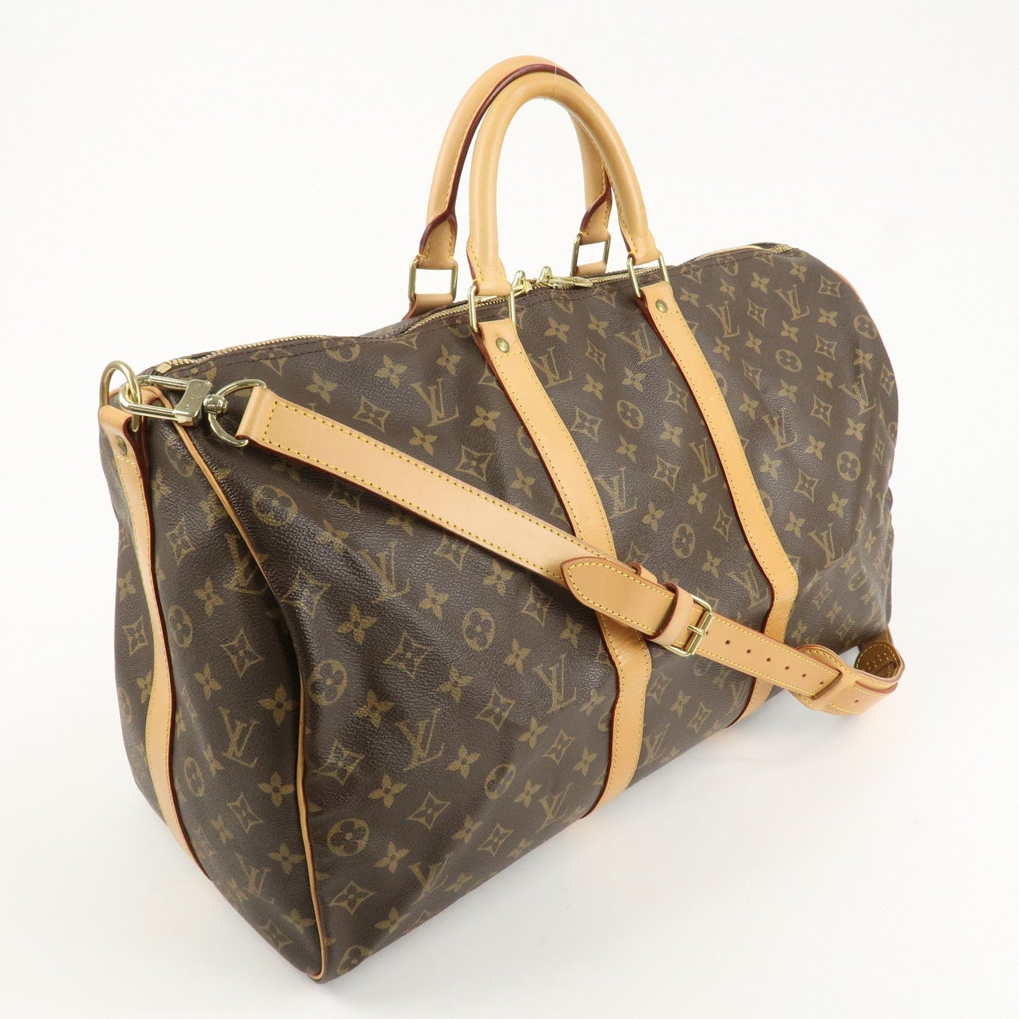 Louis Vuitton Monogram Keep All 50 Boston Bag Brown M41416  d