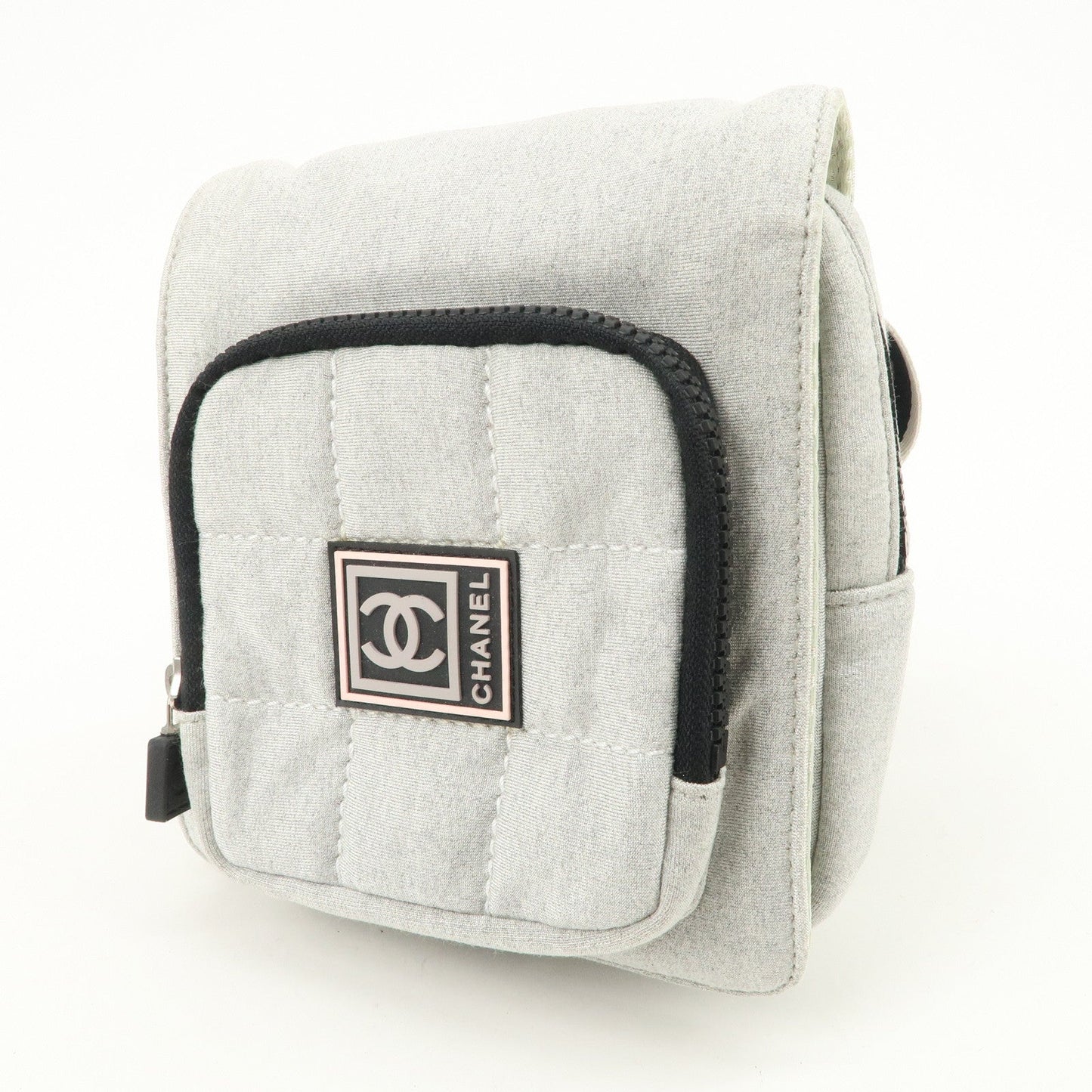 CHANEL Sport Line Cotton Jersey Waist Bag Body Bag Grey