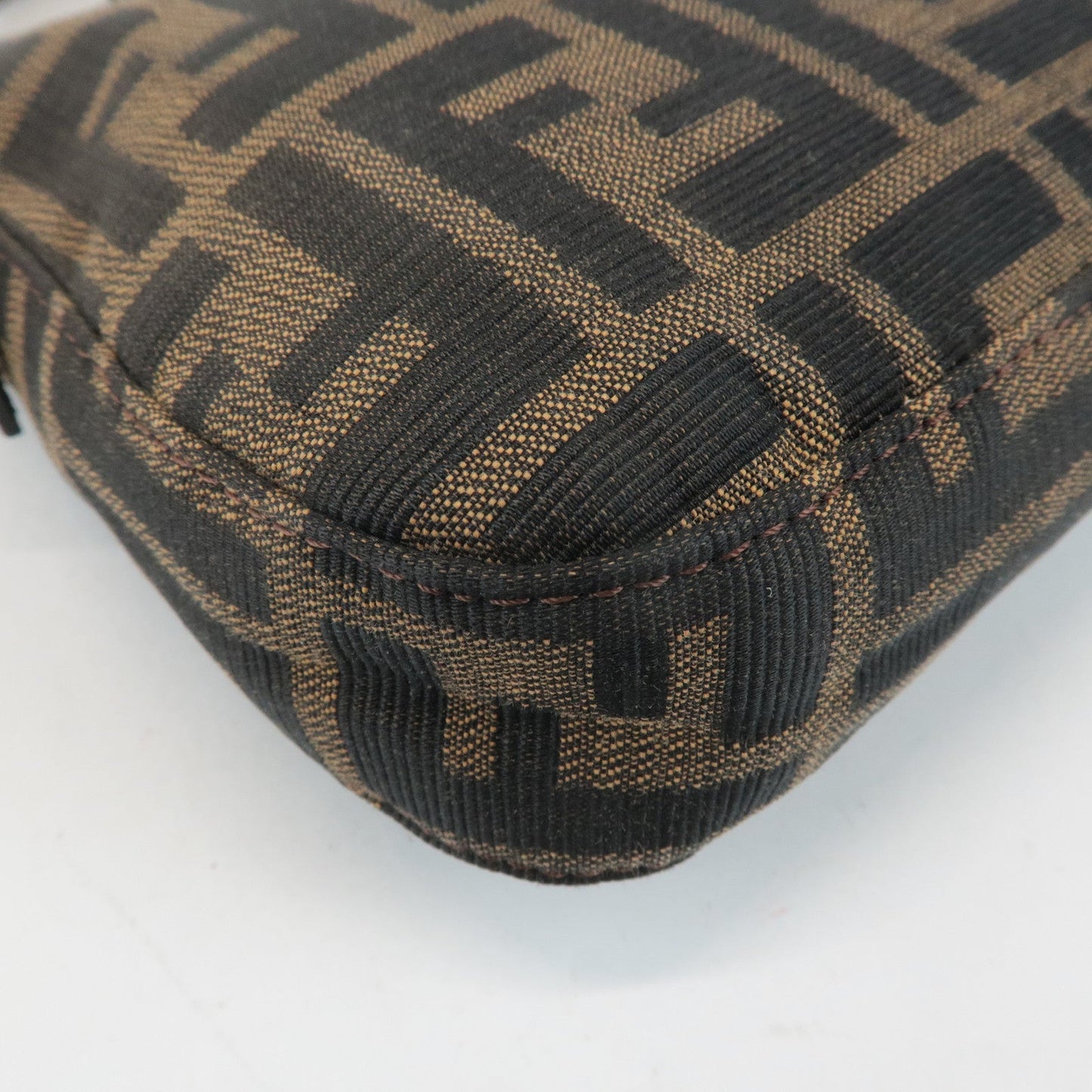 FENDI Zucca Mamma Baguette Canvas Shoulder Bag 26424 Brown Black  d
