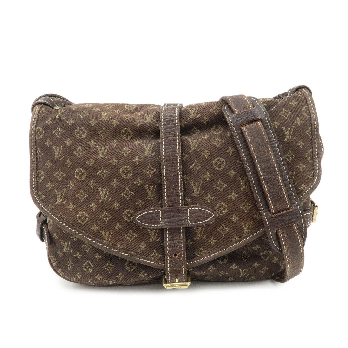 Louis Vuitton Monogram Mini Saumur 30 Hand Bag Brown Canvas ?95227  d