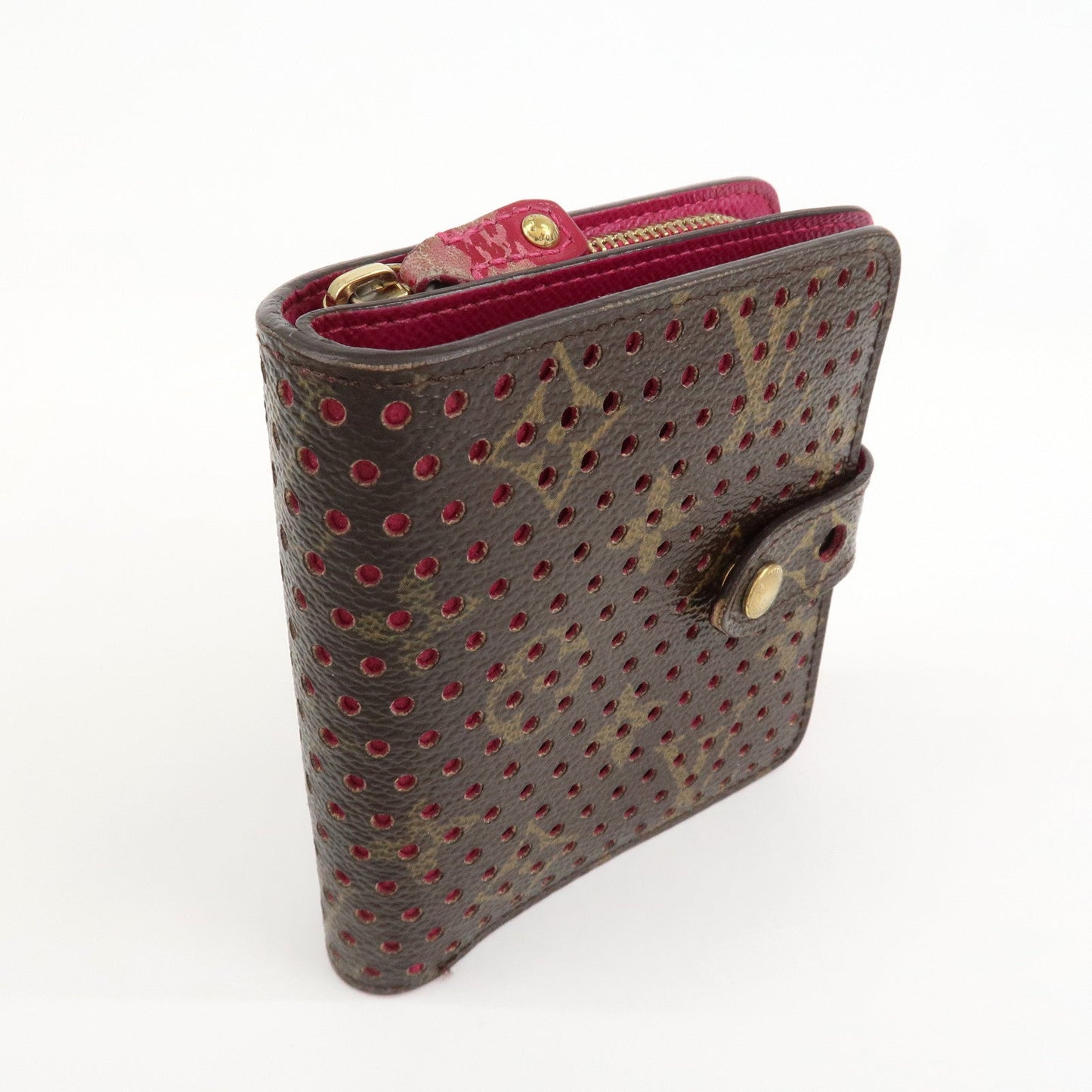 Louis Vuitton Monogram Perfor Compact Zip Fuchsia M95188  d