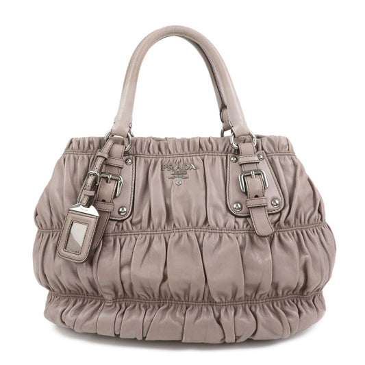 PRADA Logo Nappa Leather 2Way Bag Shoulder Bag Hand Bag Gray