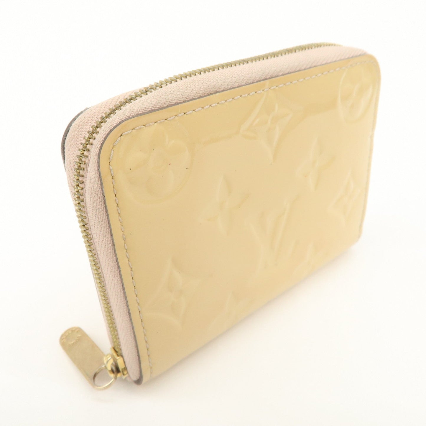 Louis Vuitton Monogram Vernis Leather Zippy Round Coin Case Dune M90203