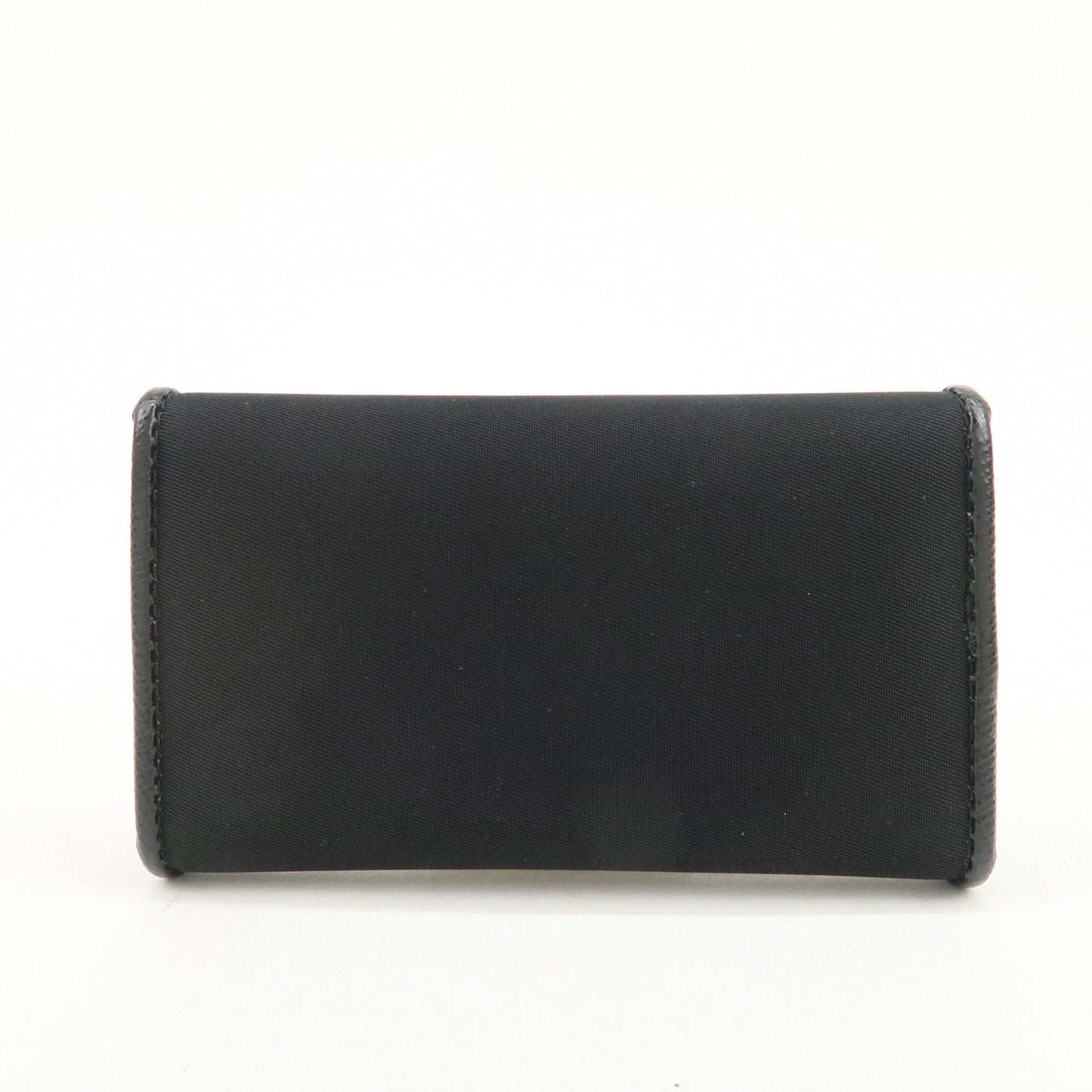 PRADA Triangle Logo 6 Rings Key Case Key Holder Black 1PG222