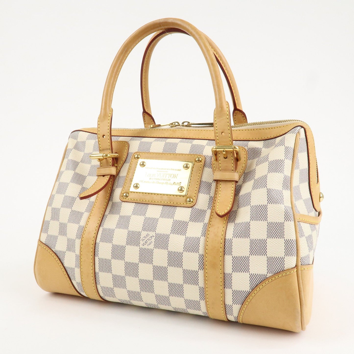 Louis Vuitton Damier Azur Leather Canvas Berkeley Hand Bag N52001  d
