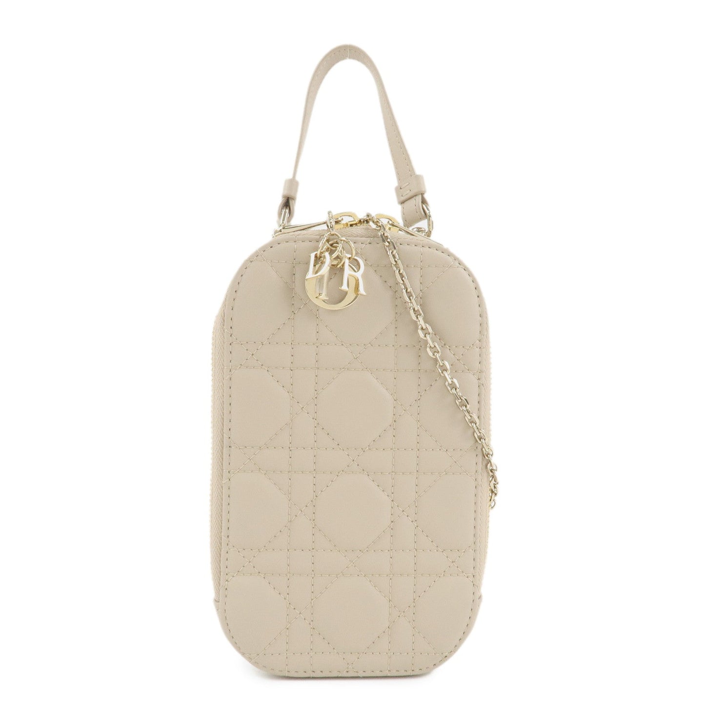 Christian Dior Lady Dior Call'in Dior Cannage Lamb Skin Phone Holder  d