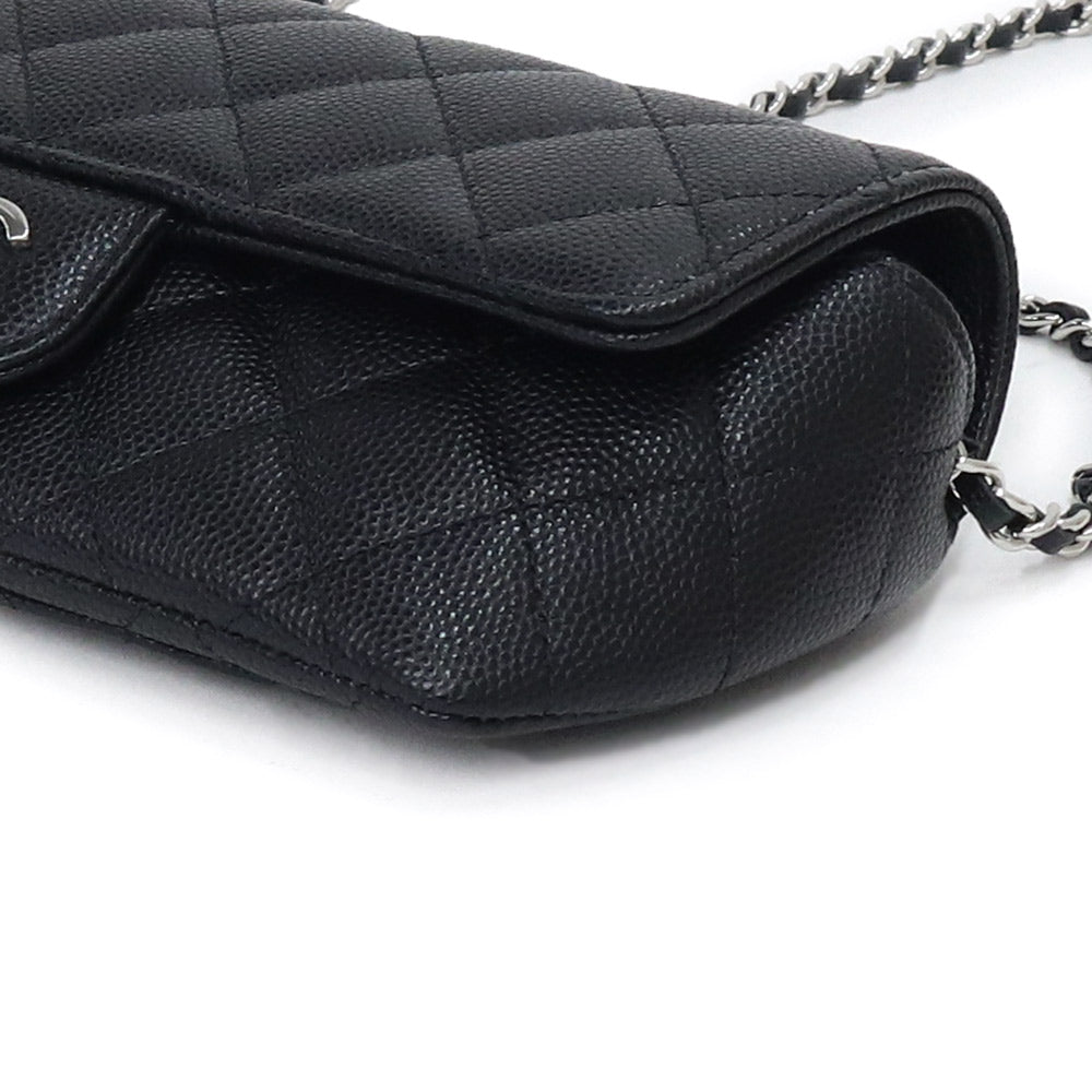Chanel Timeless Classic Line Matelasse Chain Crossbody Caviar Skin Black
