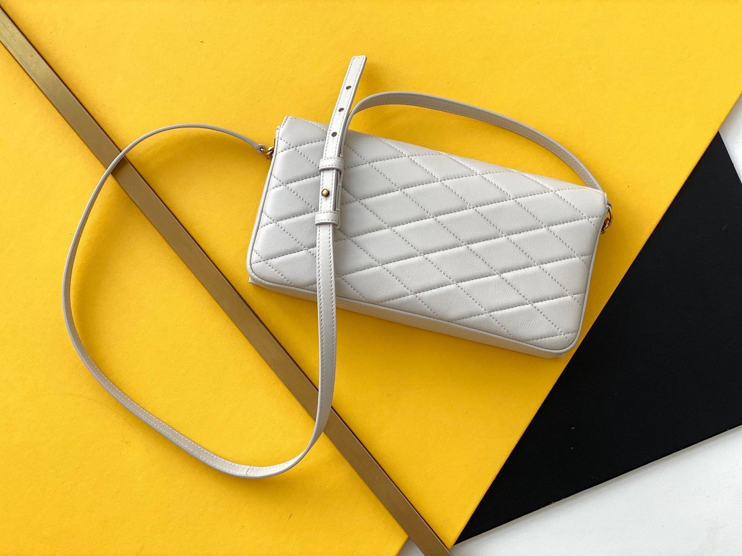 YSSL Kate 99 Chain Bag White With Gold Hardware For Women 10in/26cm YSL