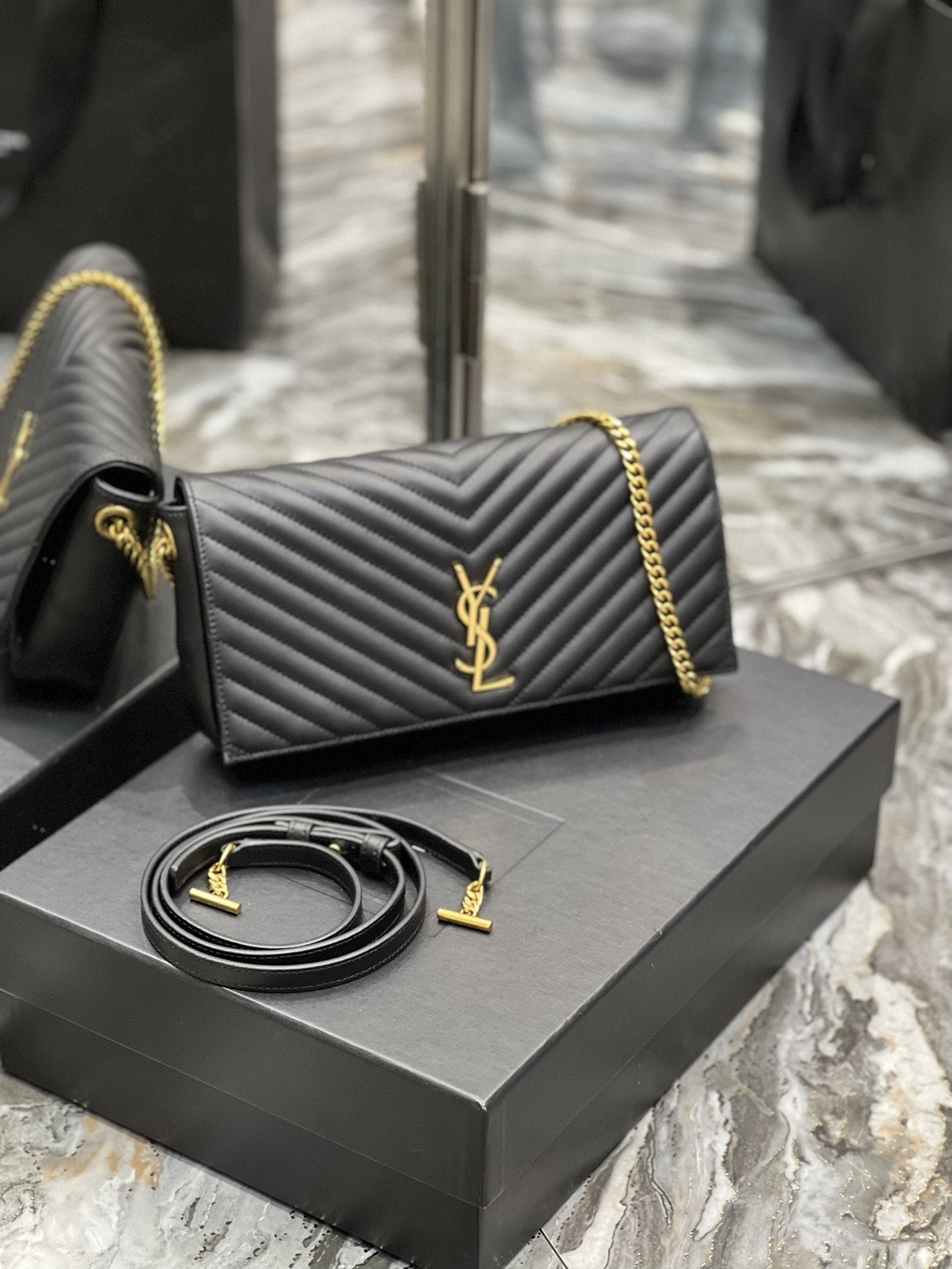 Top Quality Kata 99 Chain Bag Black With Gold Hardware For Women 10.2in/26cm YSL