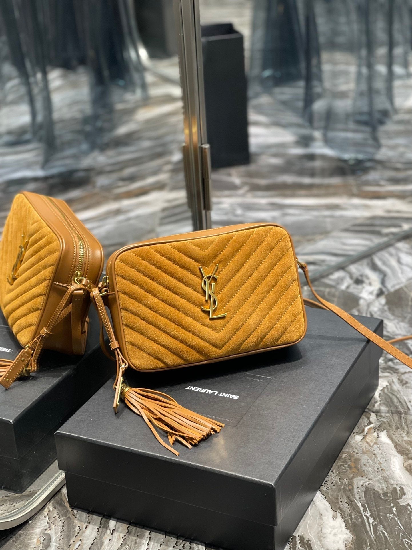 Top Quality Lou Camera Bag Brown With Gold Toned Hardware For Women 9in/23cm YSL 6125441S7R77761
