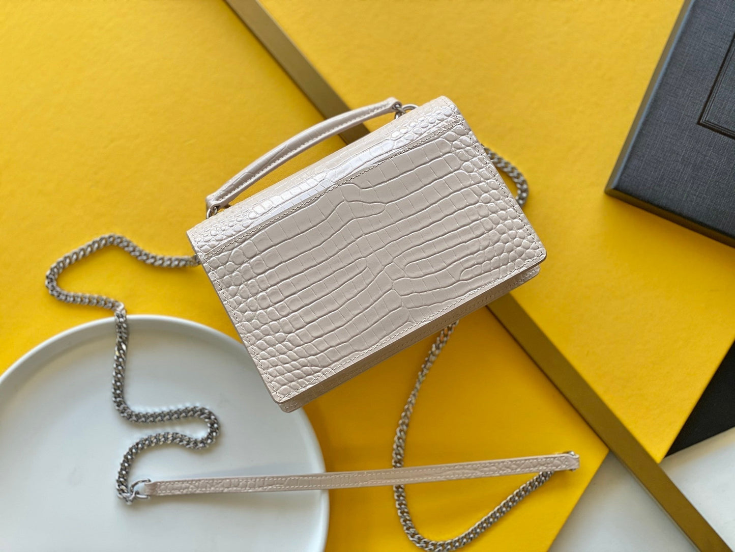 YSSL Sunset Chain Bag With Silver Hardware For Women 7in/19cm YSL 533026DND1N9207