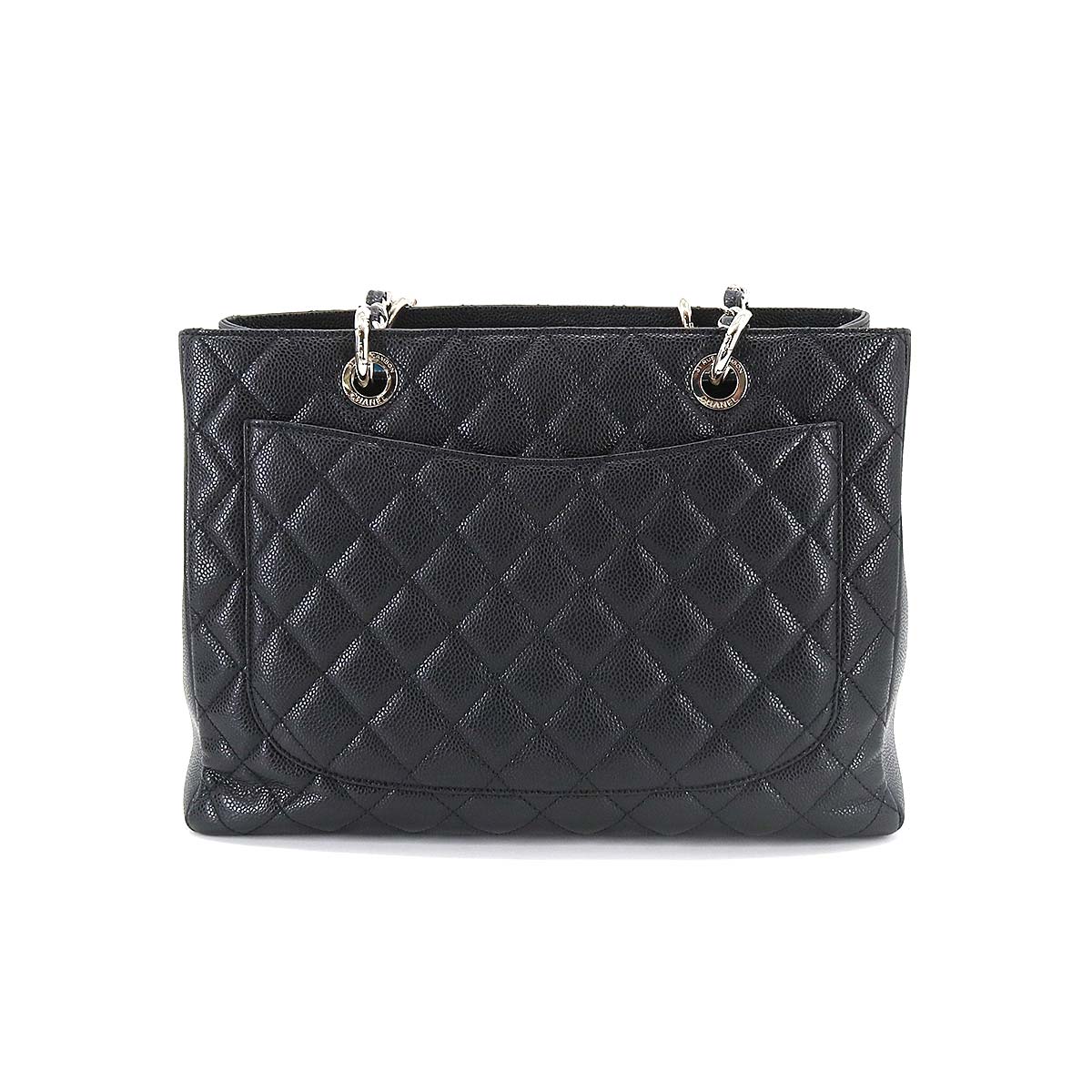 Chanel Matelasse Grand Shopping Chain Tote Bag GST Caviar Skin Black
