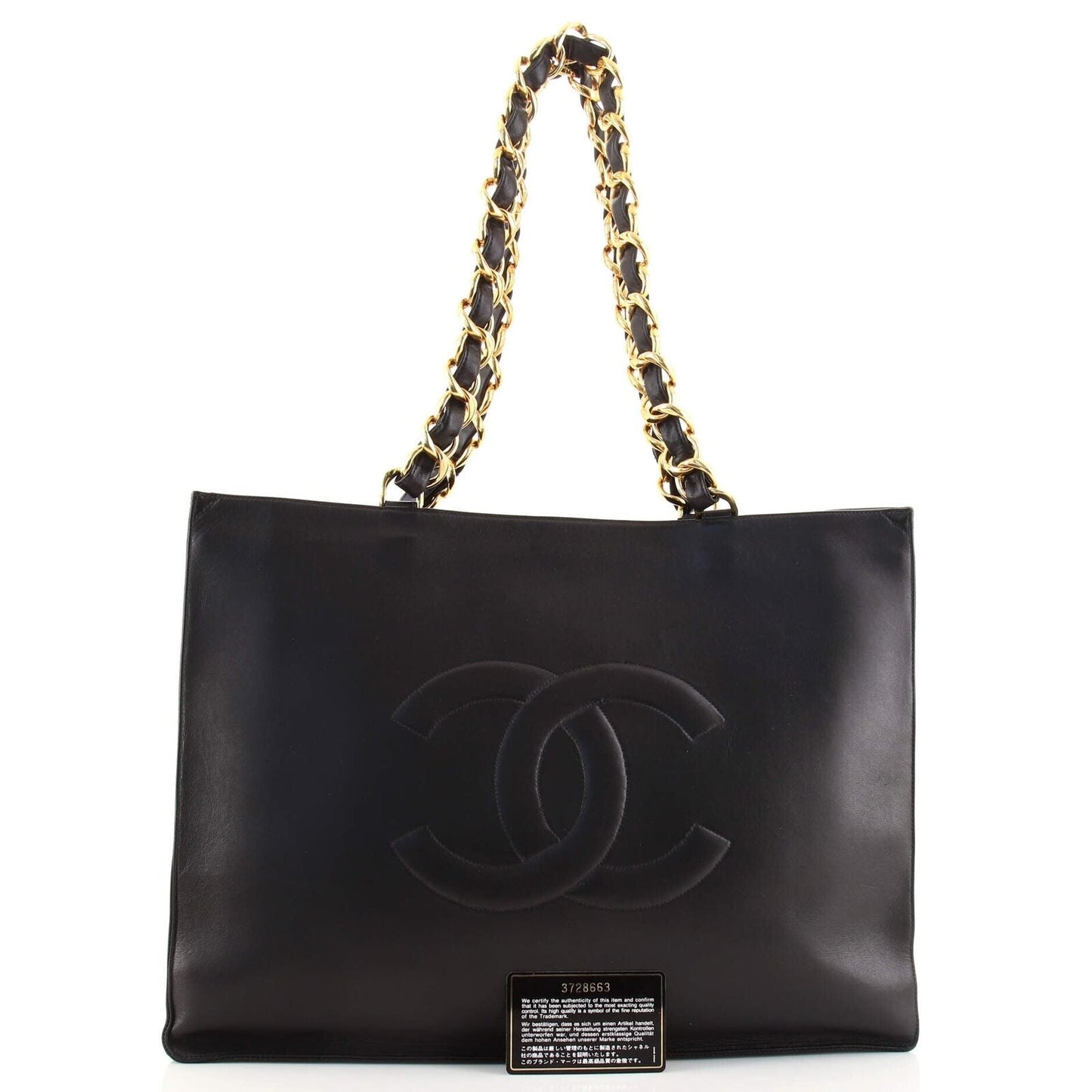 Chanel   CC Chain Tote Lambskin Large Black