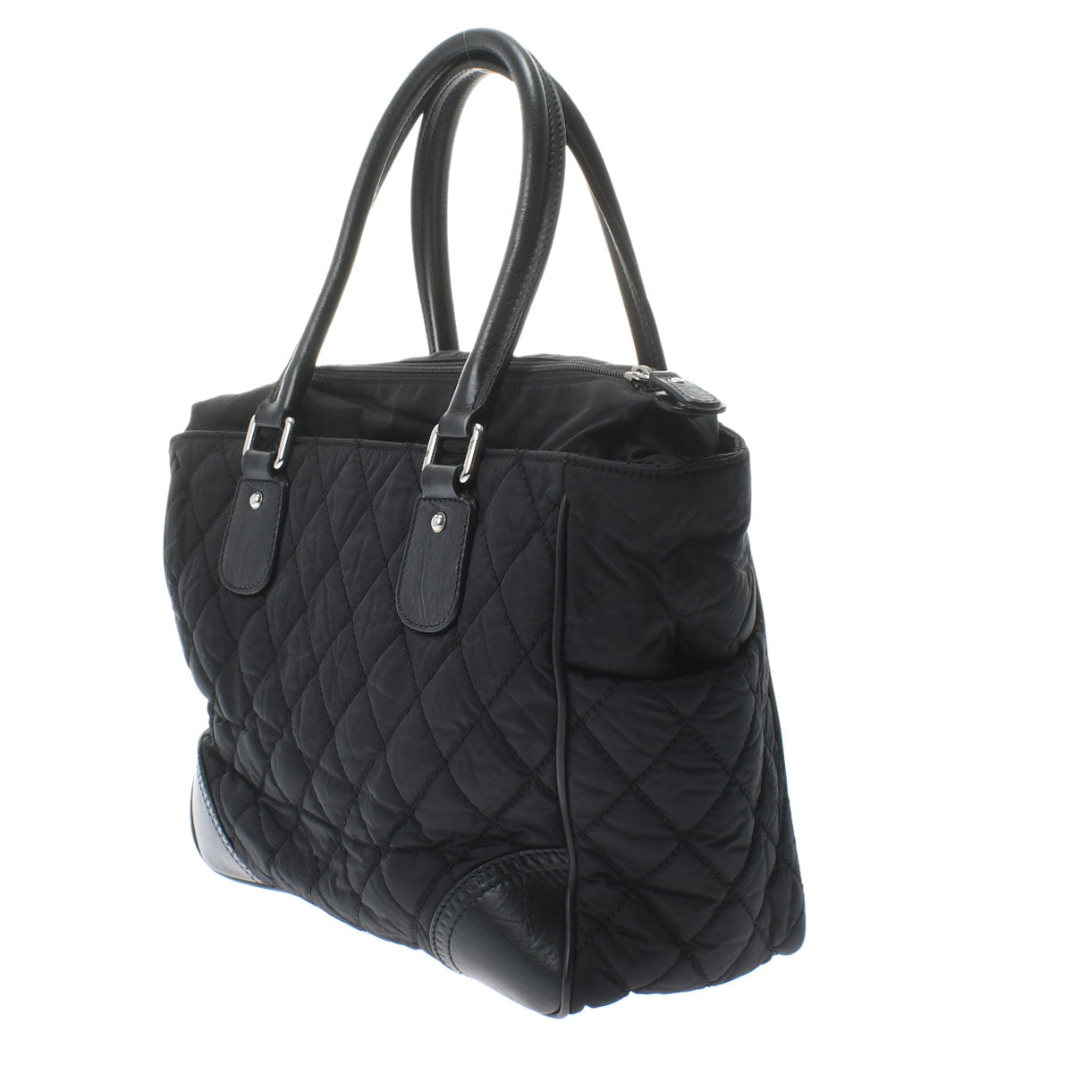 Chanel Paris New York Line Black/Silver Hardware Nylon Tote Bag
