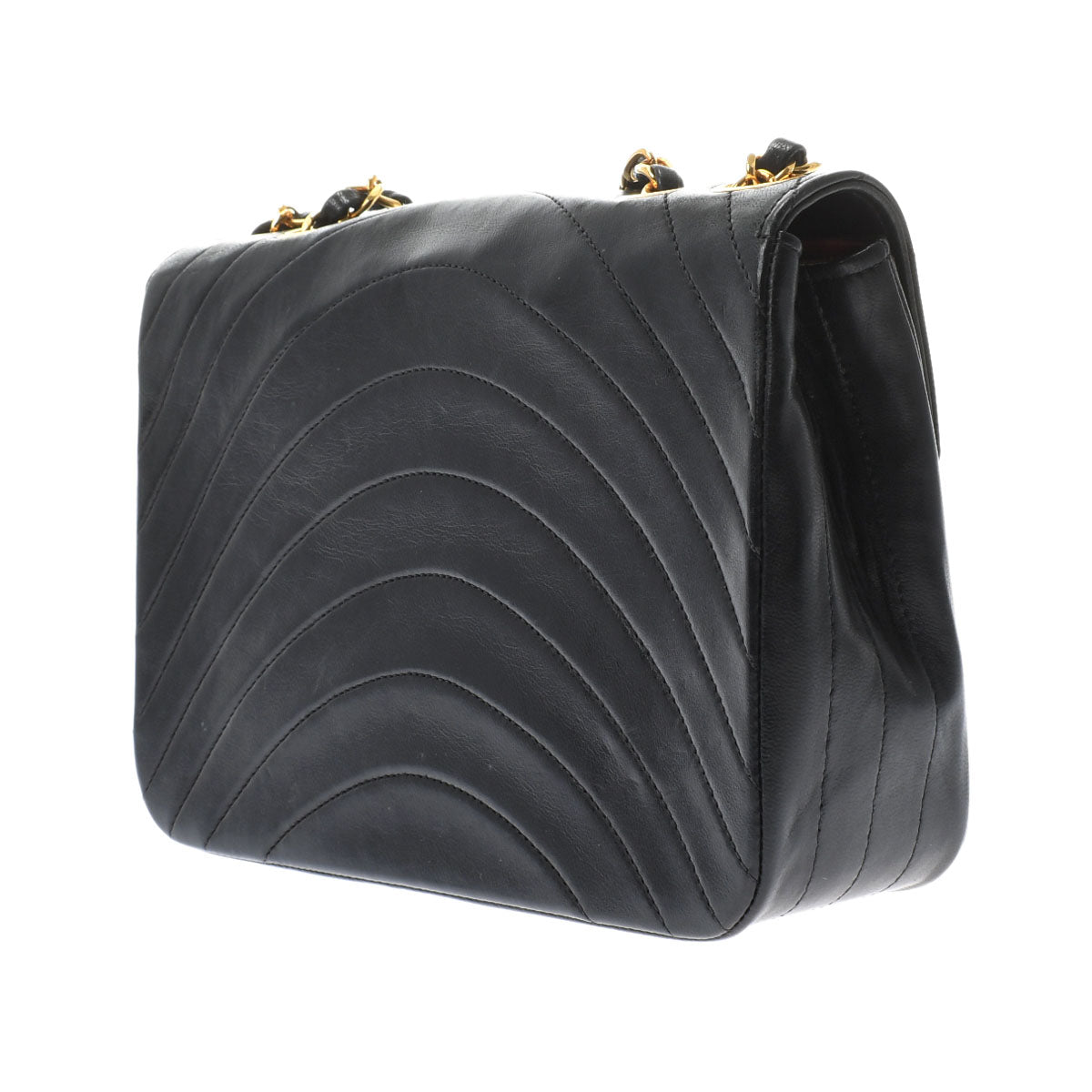 Chanel Chain Shoulder Black Gold Hardware 01 Lambskin Shoulder Bag