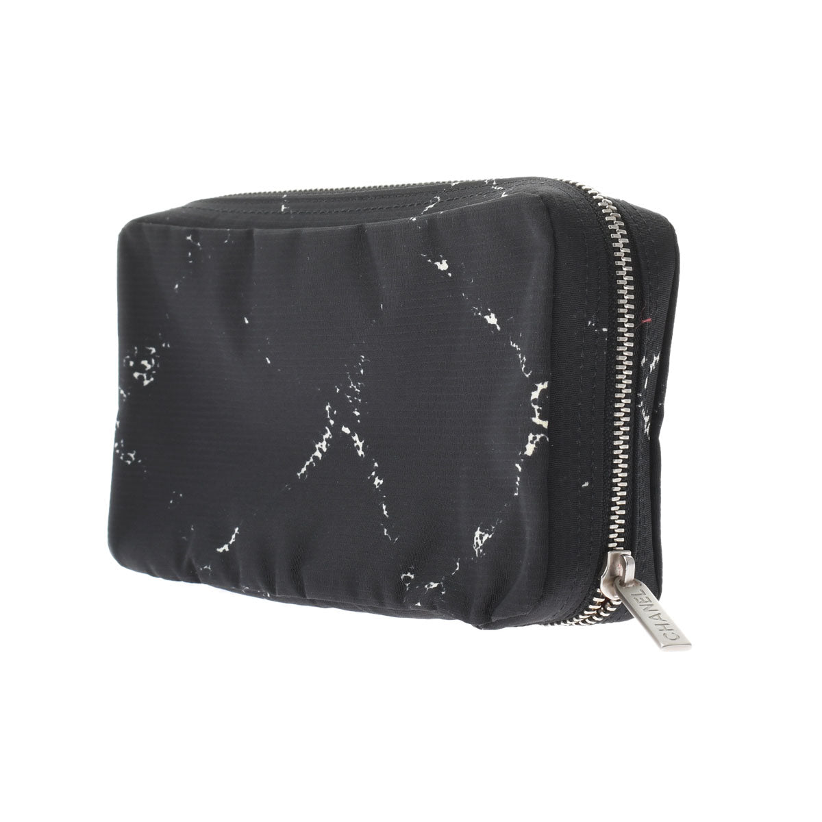 Chanel Travel Line Jewelry Case Black Silver Hardware Nylon Pouch