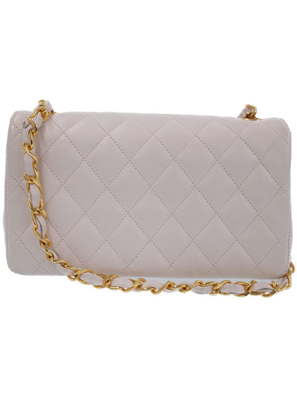 Chanel Mini Matelasse Chain Shoulder Bag White