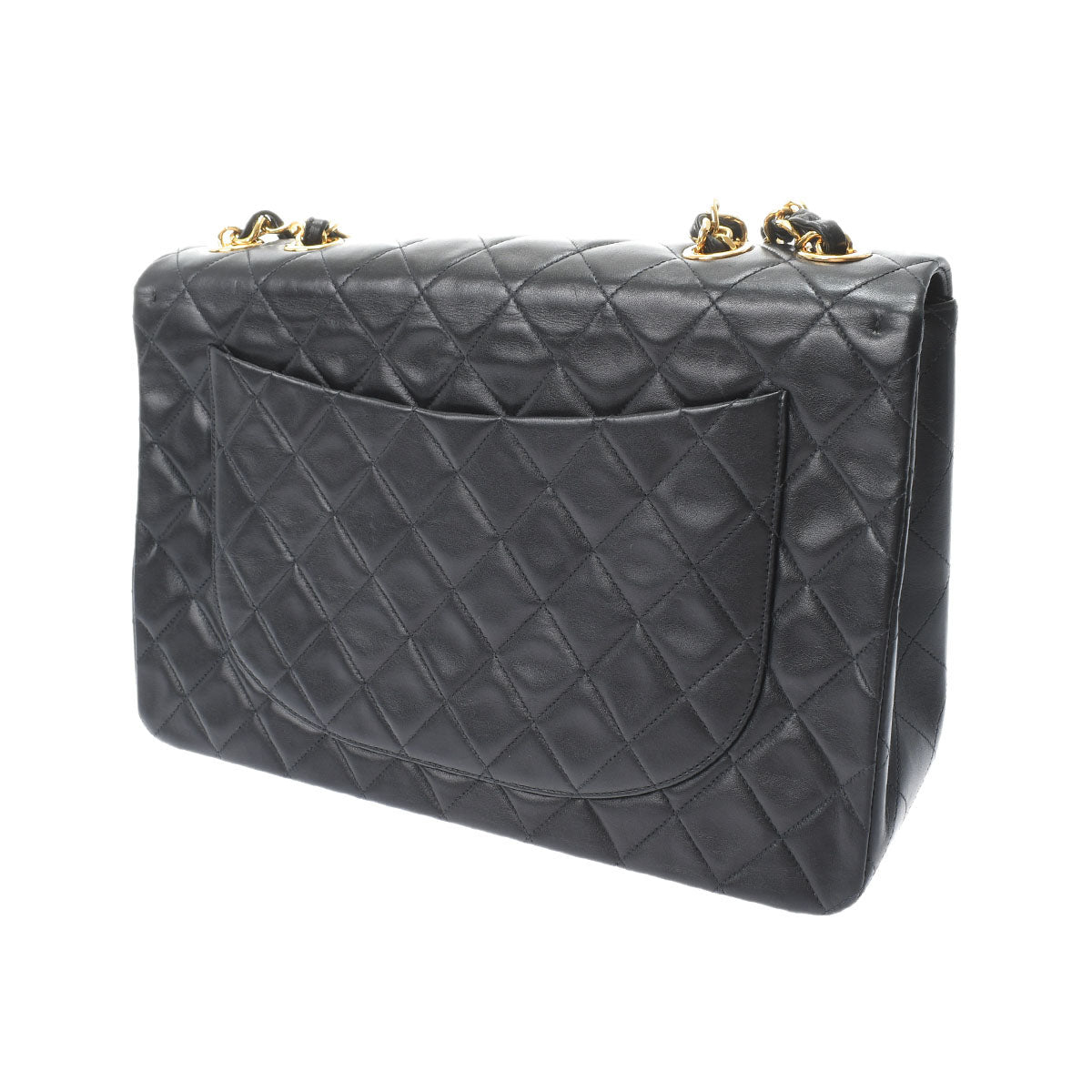 Chanel Matelasse Big Matelasse Chain Shoulder 34cm Black Gold Hardware Lambskin Shoulder Bag