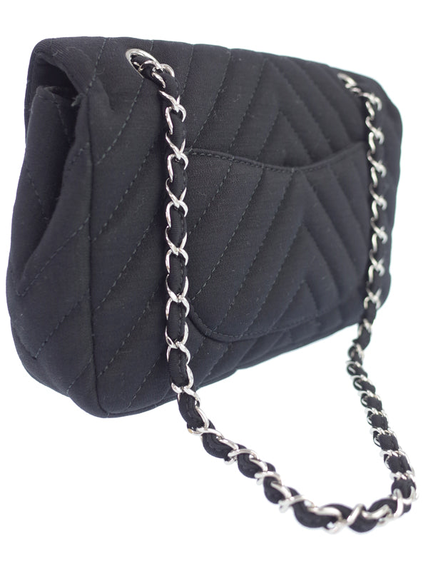 Chanel V Stitch Chain Shoulder Bag Black