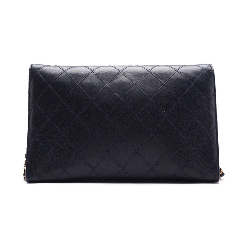 Chanel Matelasse Full Flap Chain Lambskin Dark Navy