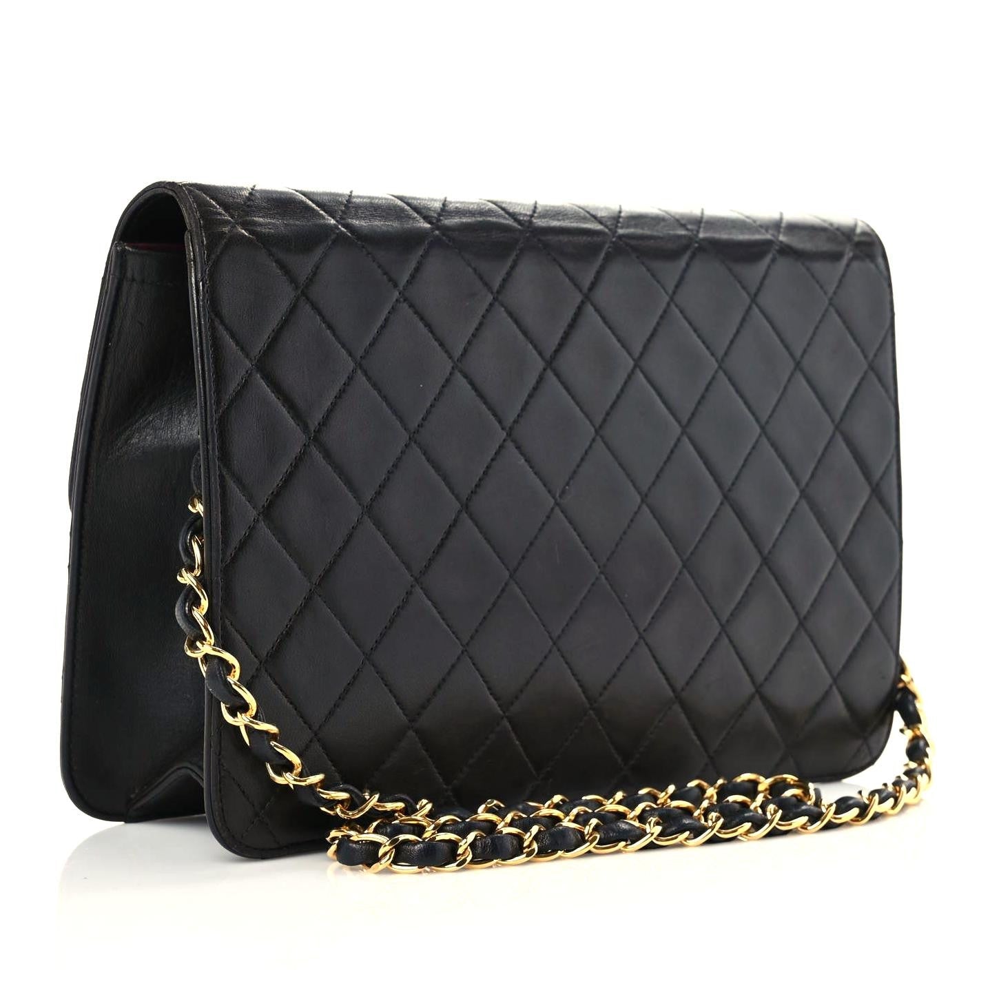 Chanel Lambskin Quilted Medium Single Flap Black