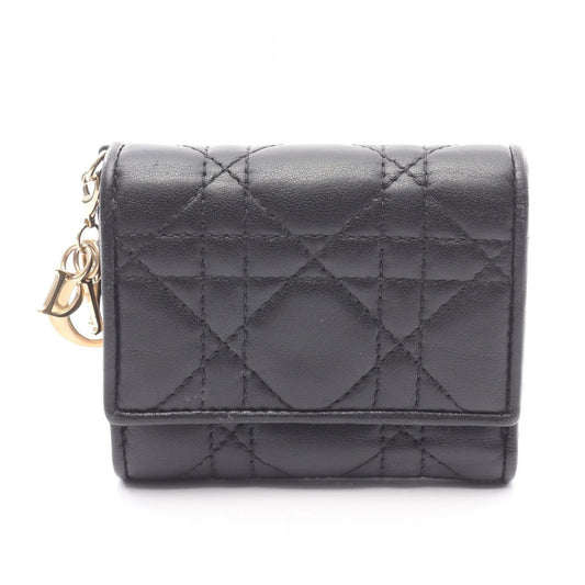 Christian Dior Black Leather Wallet (Tri-Fold) ()