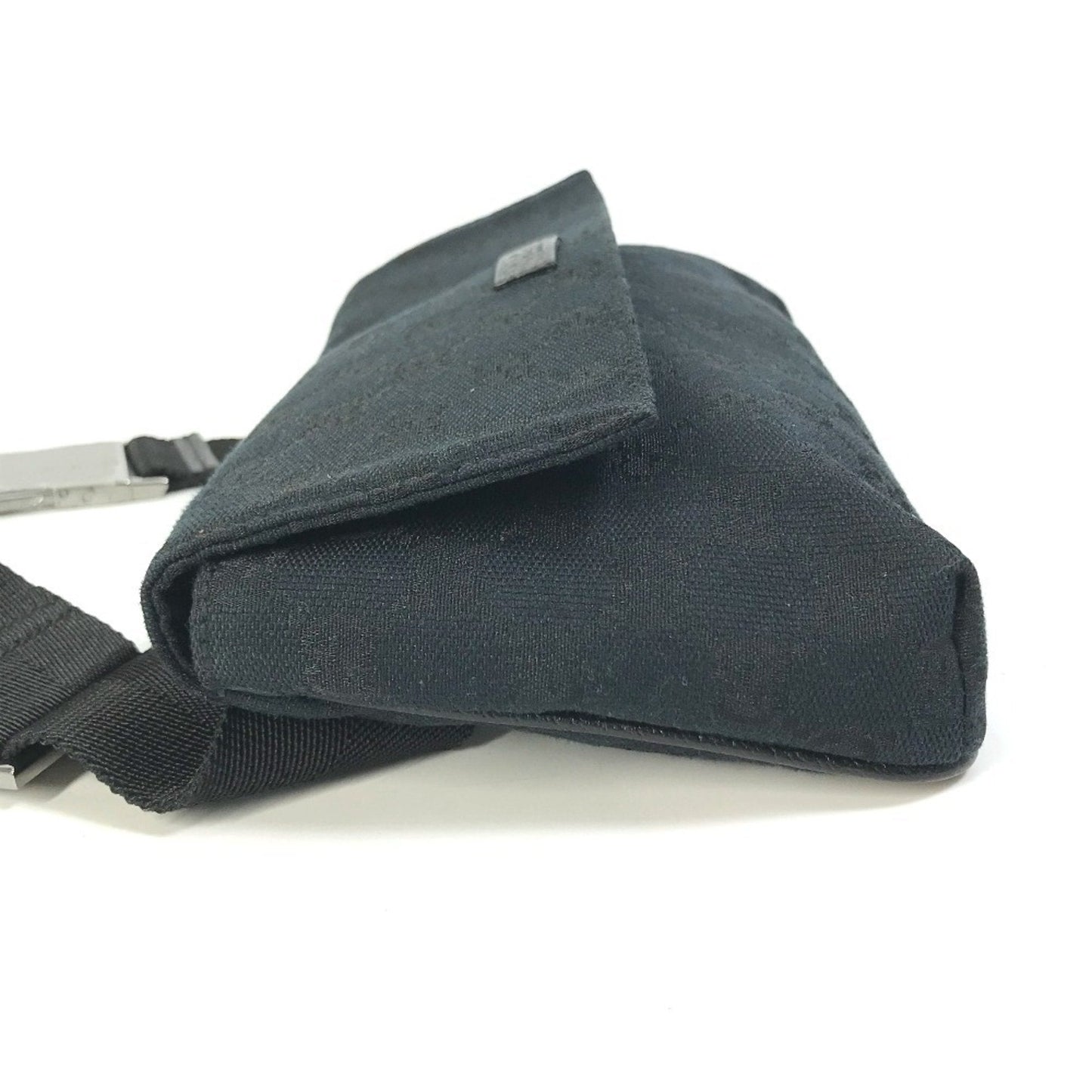 Gucci Black Gg Canvas Leather Fanny Pack ( )