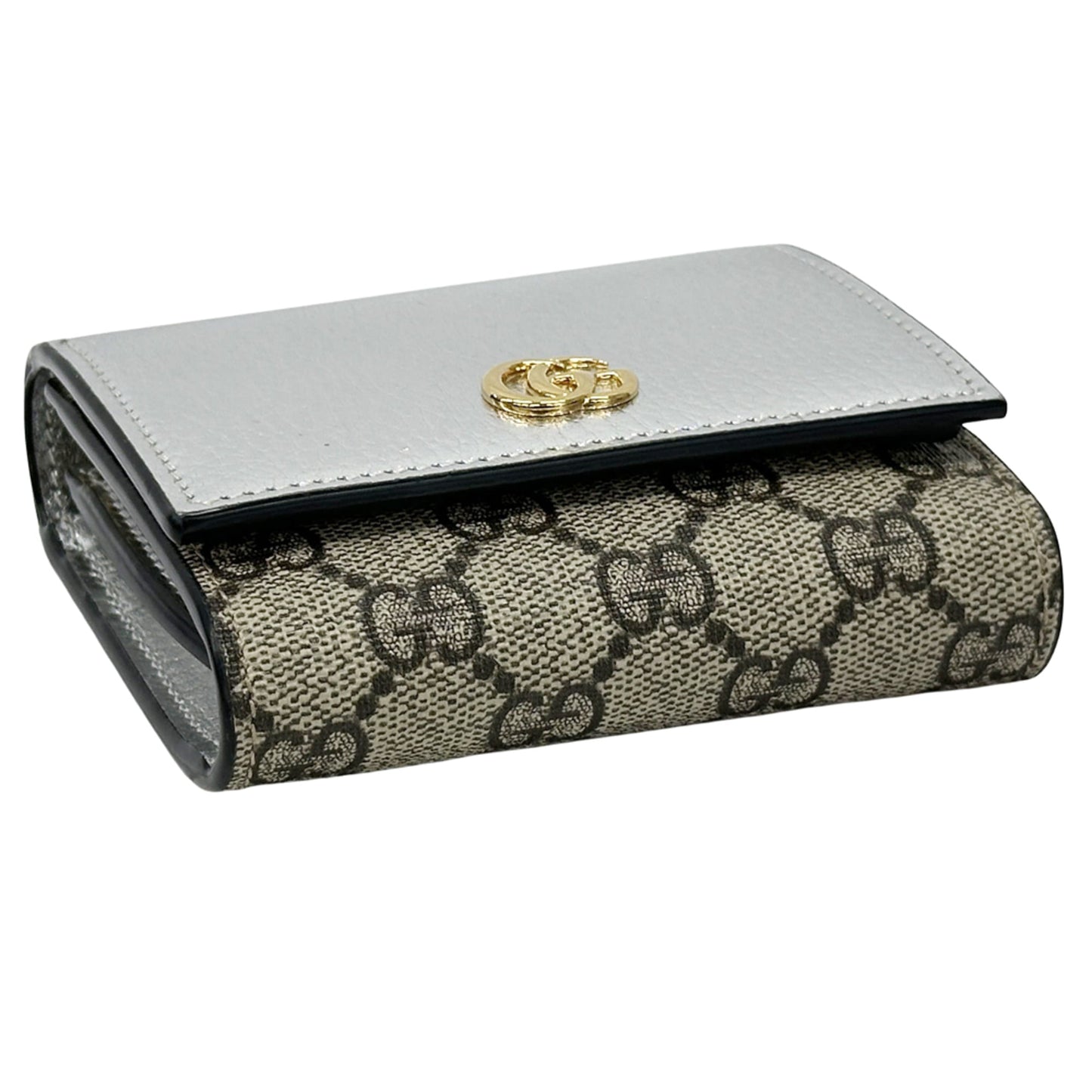 Gucci Silver Beige Pvc Wallet (Tri-Fold) ( )