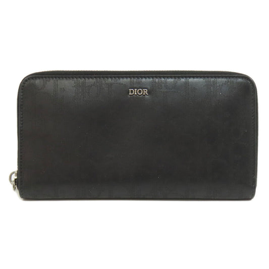 Christian Dior Black Leather Long Wallet (Bi-Fold) ()