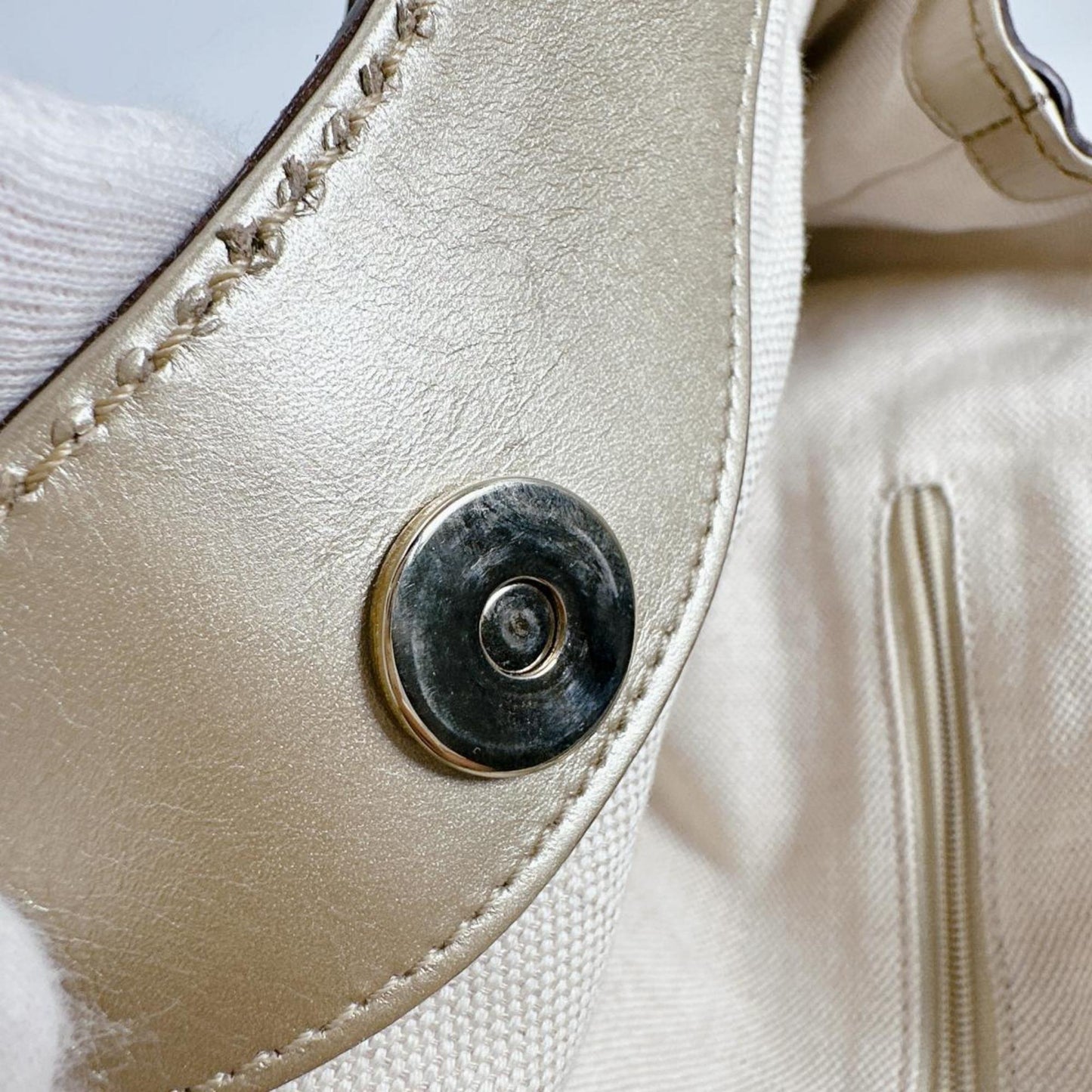 Gucci Gg Canvas Beige Gg Canvas Handbag Tote Bag ( )