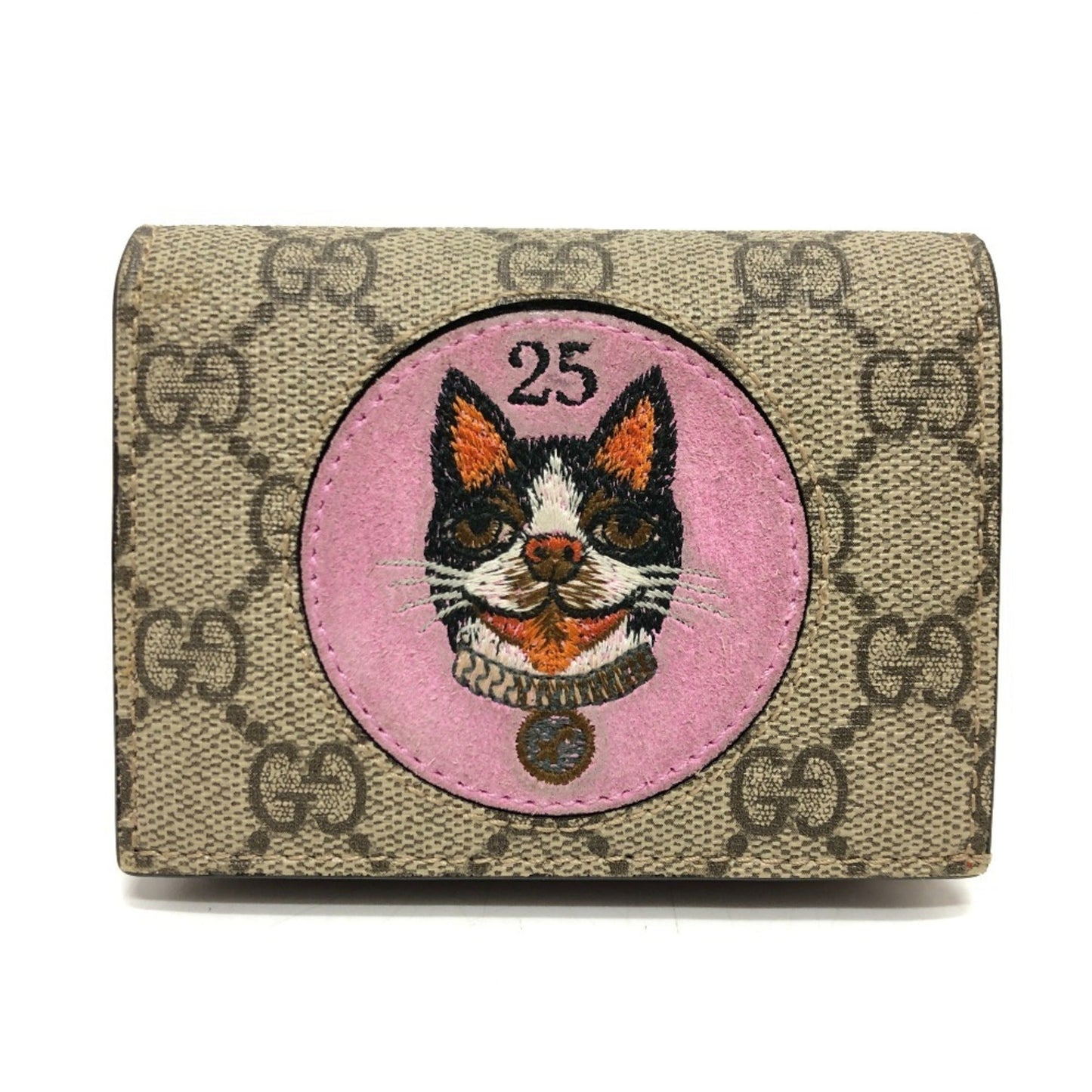 Gucci Beige Red Color Gg Supreme Canvas Wallet (Bi-Fold) ( )