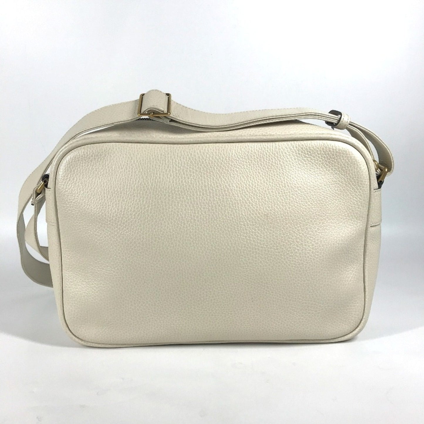 Gucci White Leather Messenger Bag Shoulder Bag ( )