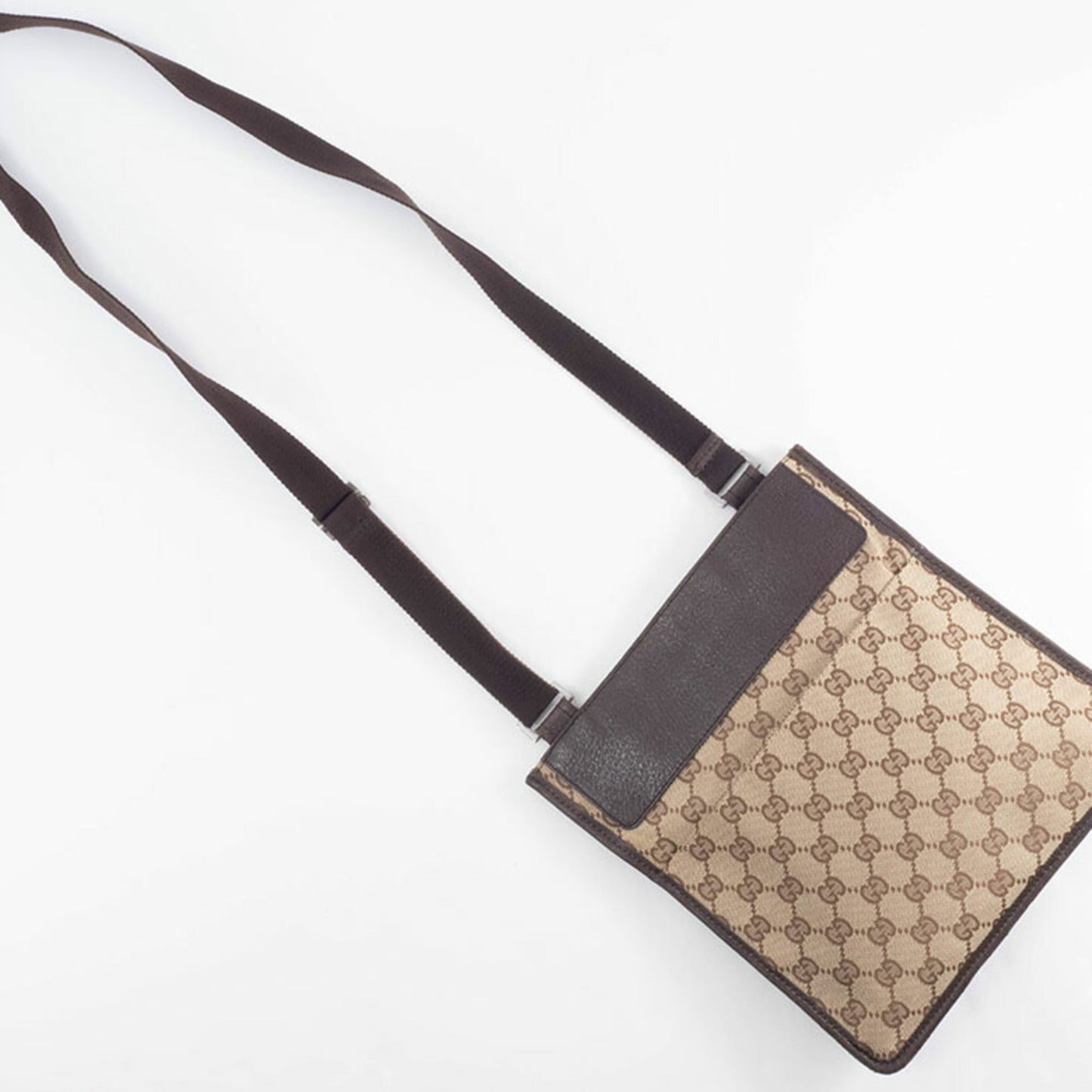 Gucci Gg Canvas Beige Brown Gg Canvas Leather Shoulder Bag ( )