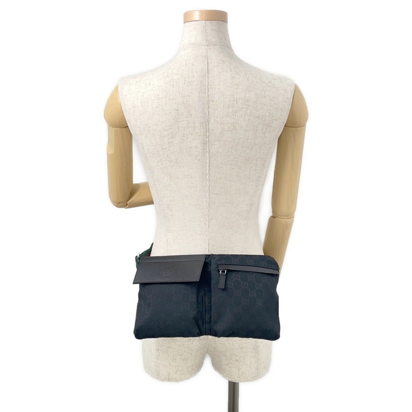 Gucci Sherry Line Black Gg Canvas Sling Bag ( )