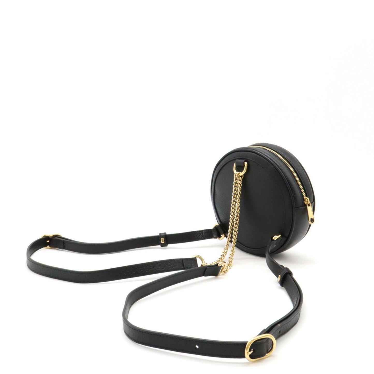 Gucci Sherry Line Black Green Red Color Leather Backpack ( )