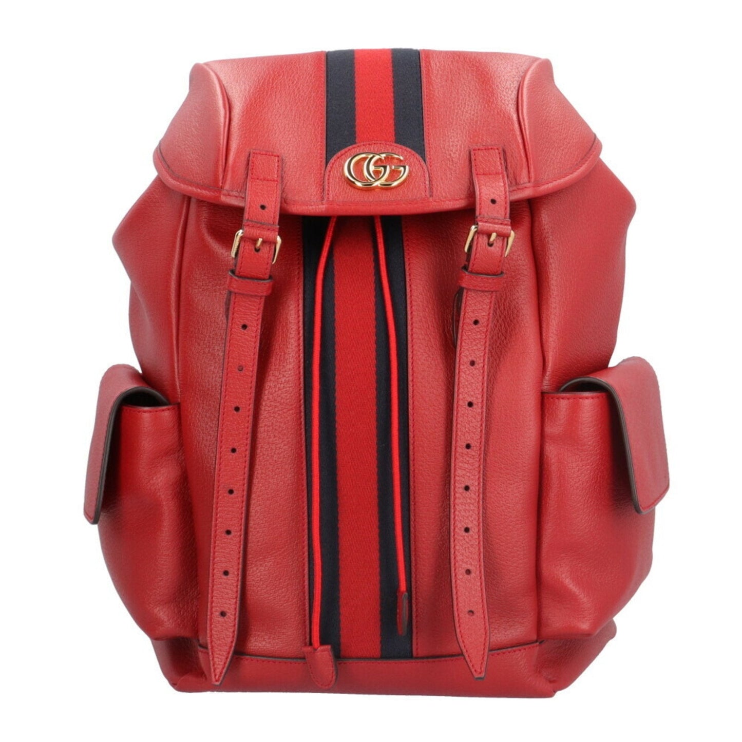 Gucci Navy Red Color Leather Backpack ( )