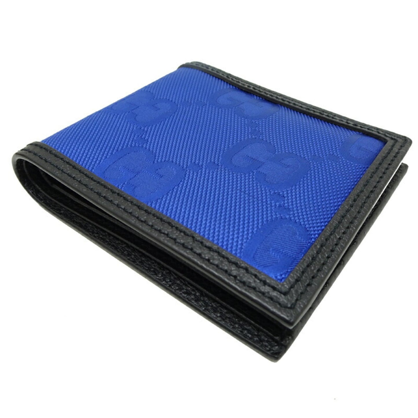 Gucci Black Blue Nylon Leather Wallet (Bi-Fold) ( )