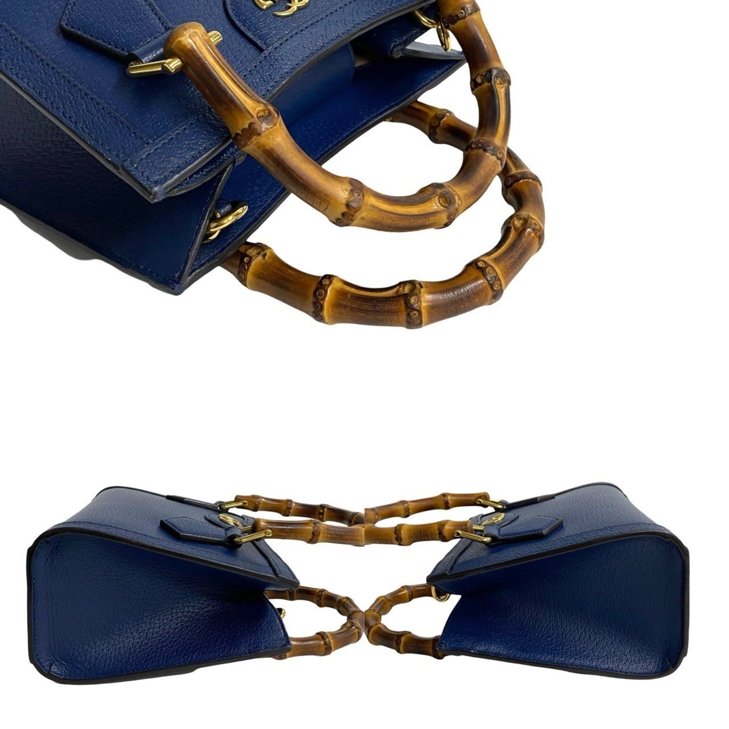 Gucci Navy Leather Handbag Shoulder Bag ( )