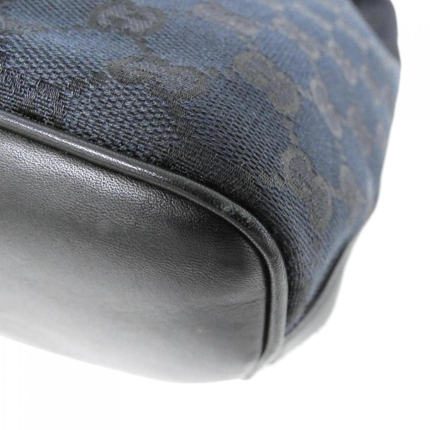 Gucci Black Gg Canvas Leather Shoulder Bag ( )
