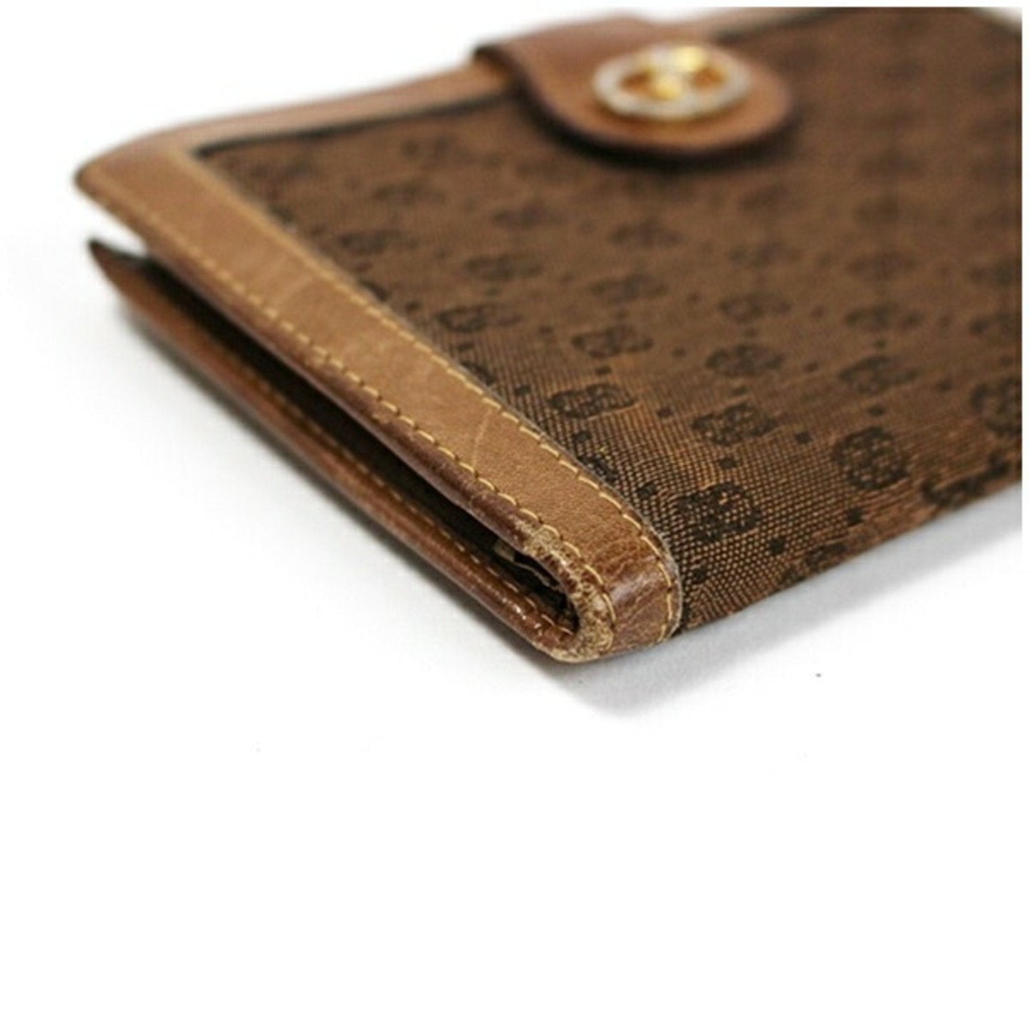 Gucci Brown Canvas Leather Wallet (Bi-Fold) ( )