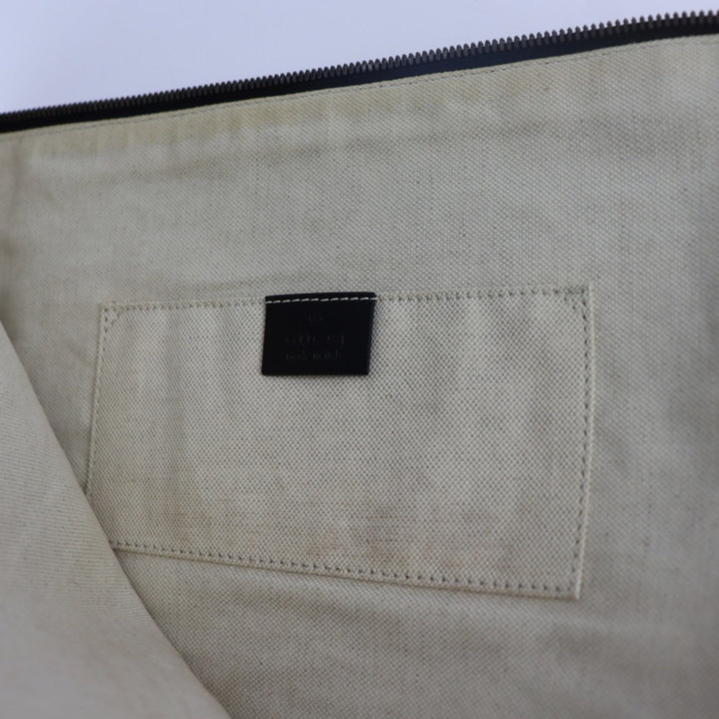 Gucci Gray Canvas Clutch Bag Handbag Pouch ( )