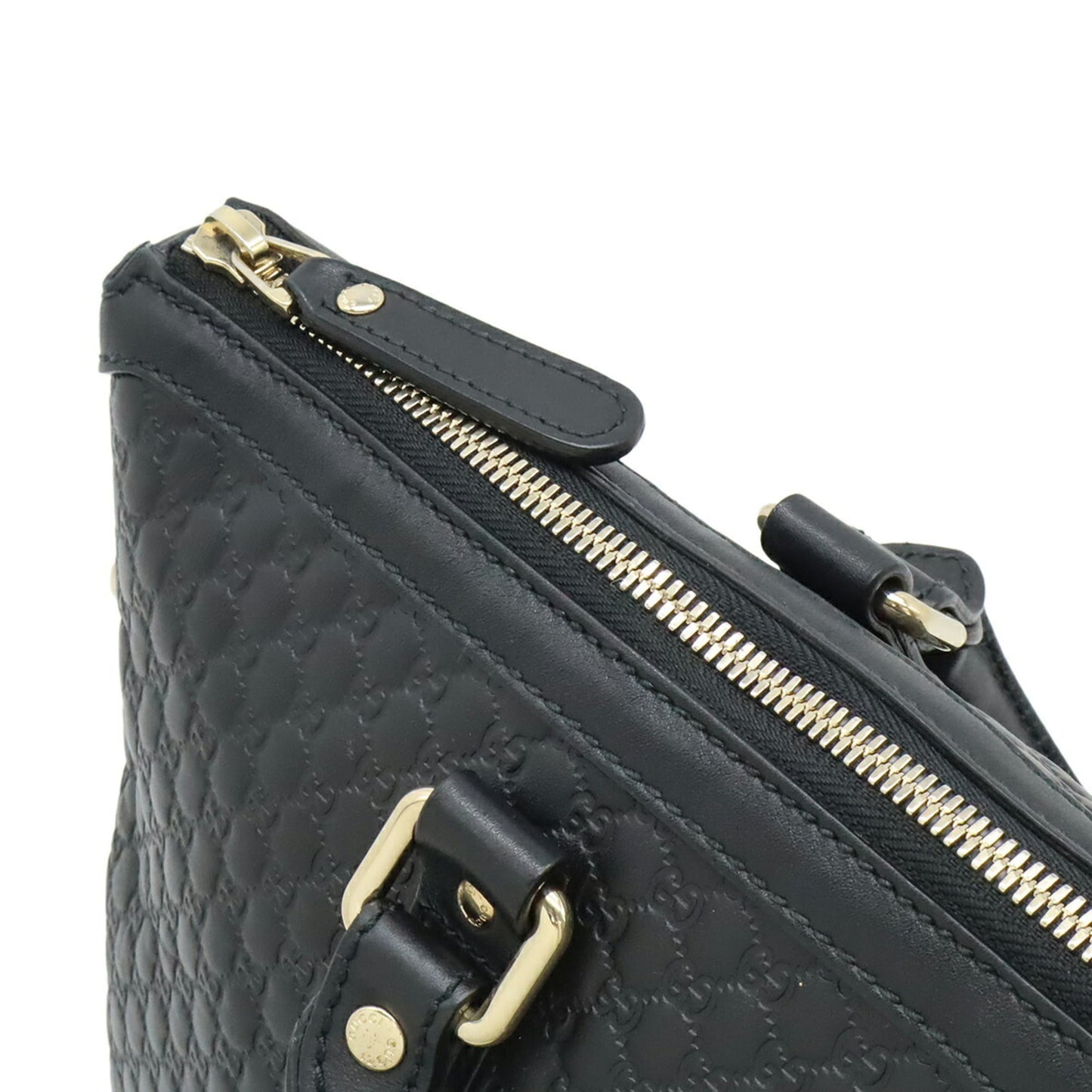 Gucci Black Micro Gg Leather Shoulder Bag Tote Bag ( )