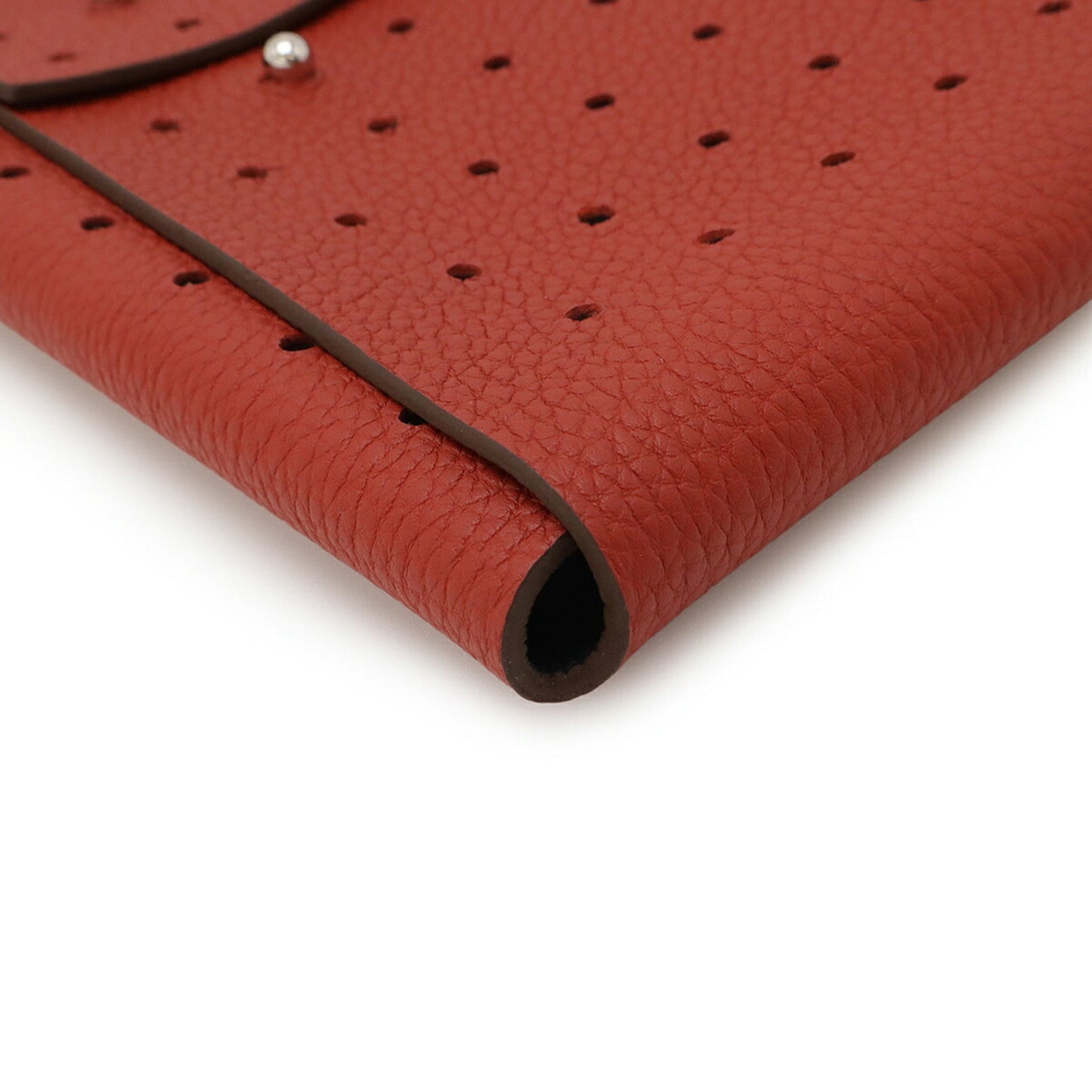 Hermes Red Color Taurillon Clemence Leather Pouch ( )