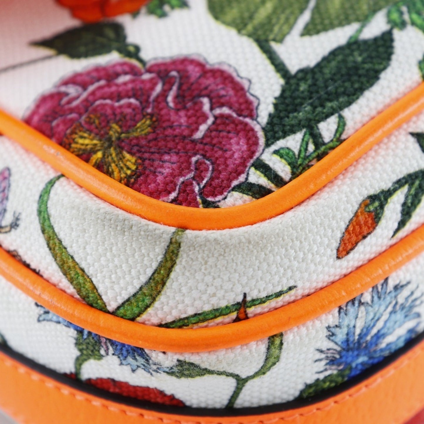 Gucci Orange Canvas Leather Shoulder Bag ( )
