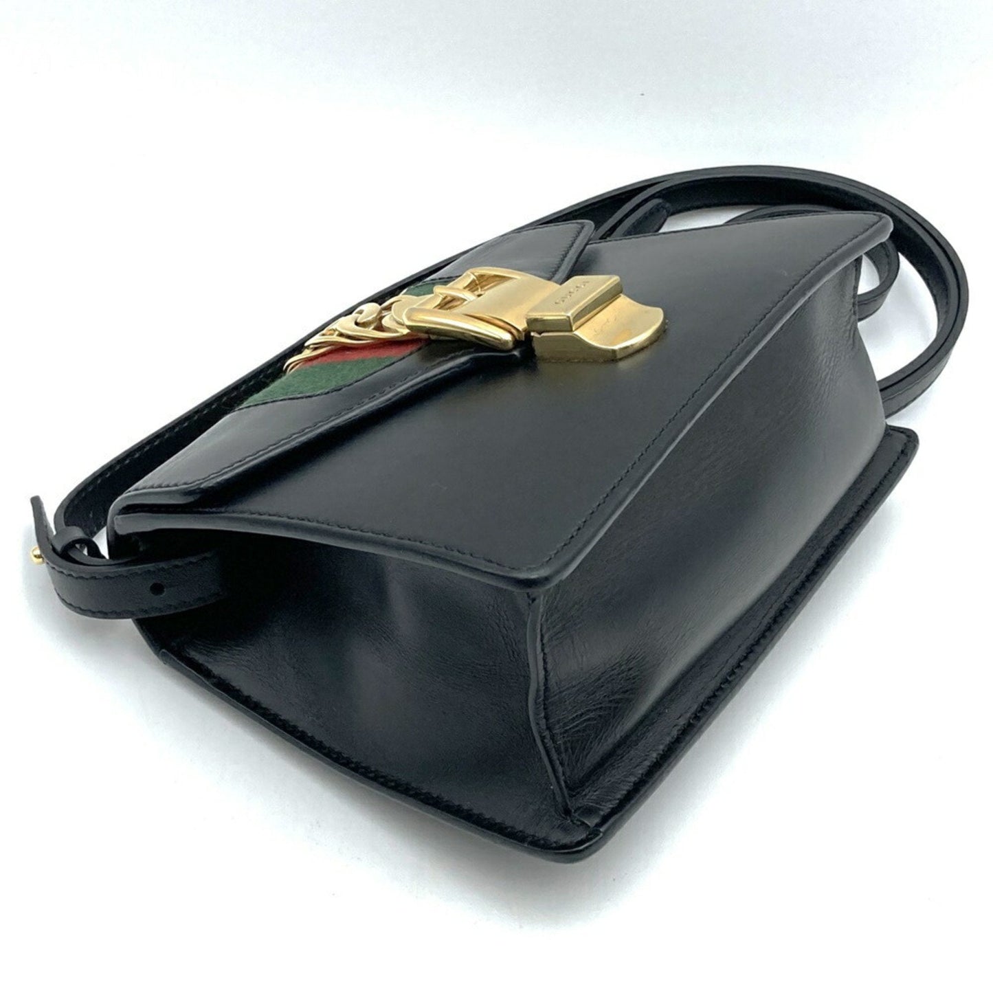 Gucci Sherry Line Black Leather Shoulder Bag ( )