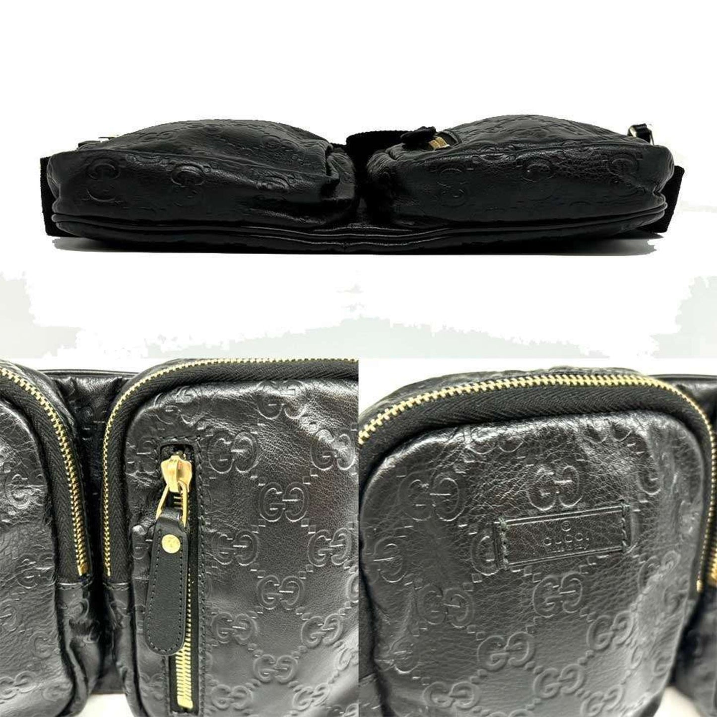 Gucci Black Leather Pouch Sling Bag